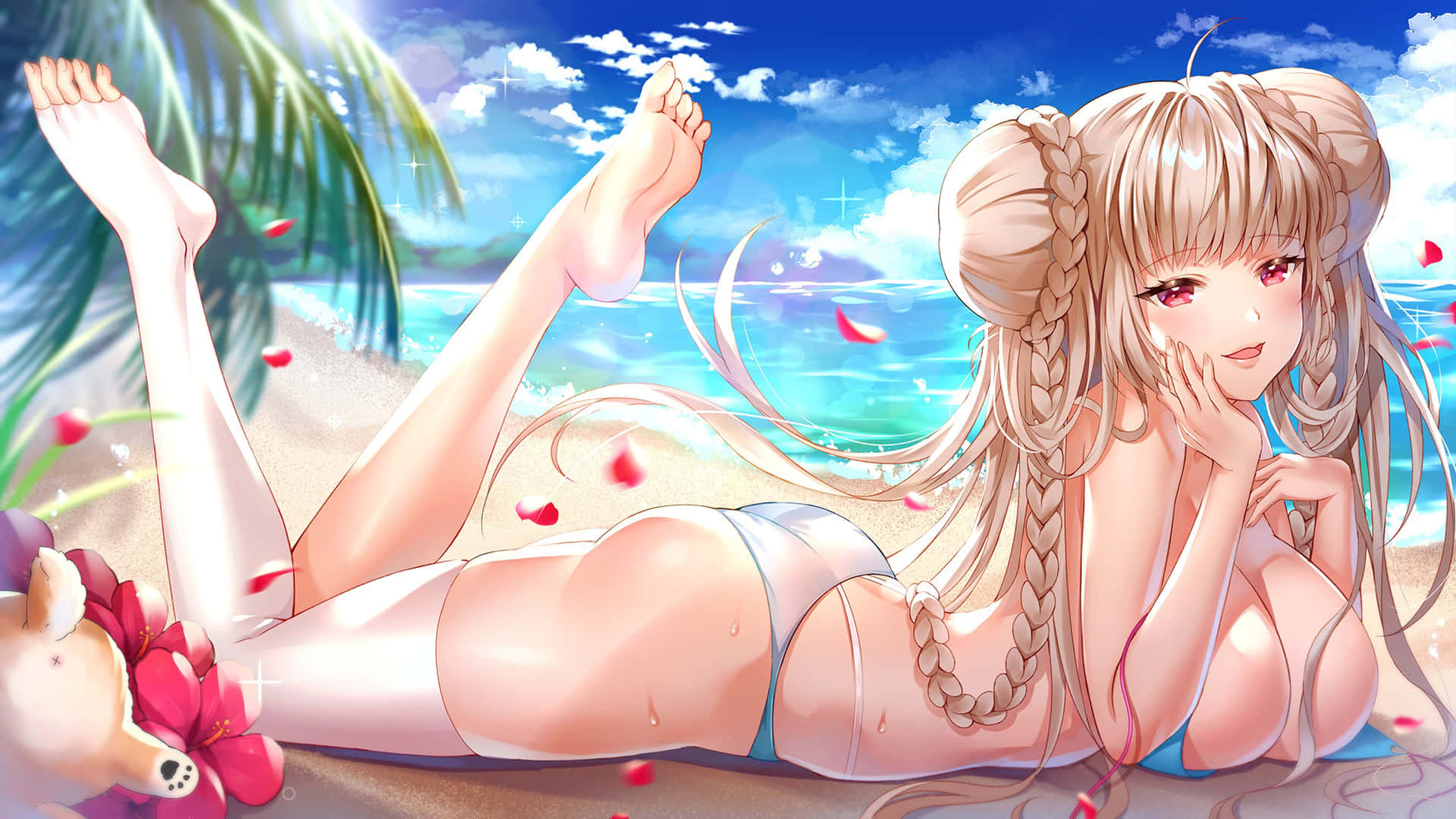 Sexybild Anime Mädchen Im Bikini Wallpaper