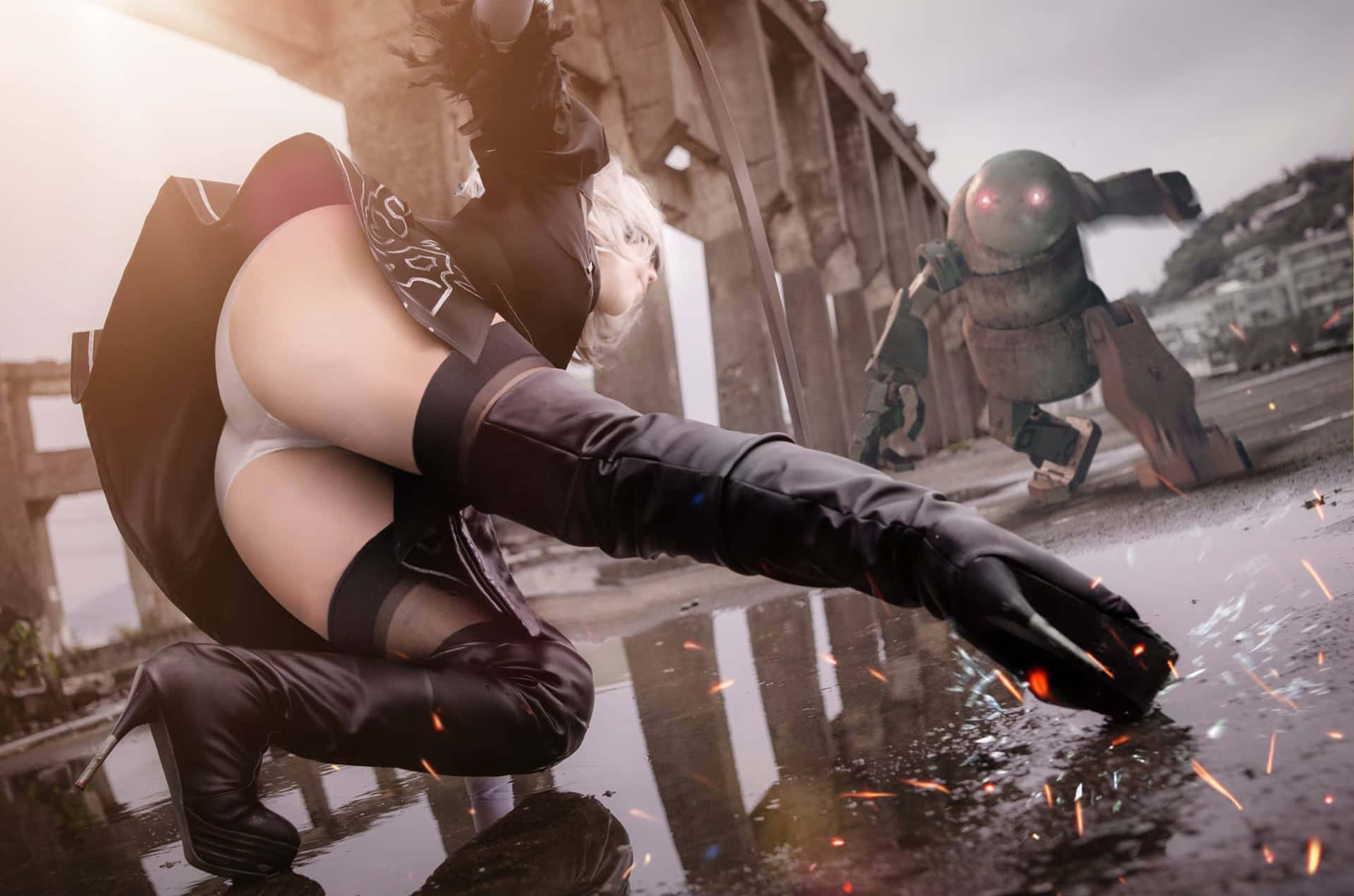 Sexy Image Of 2B Cosplay Wallpaper