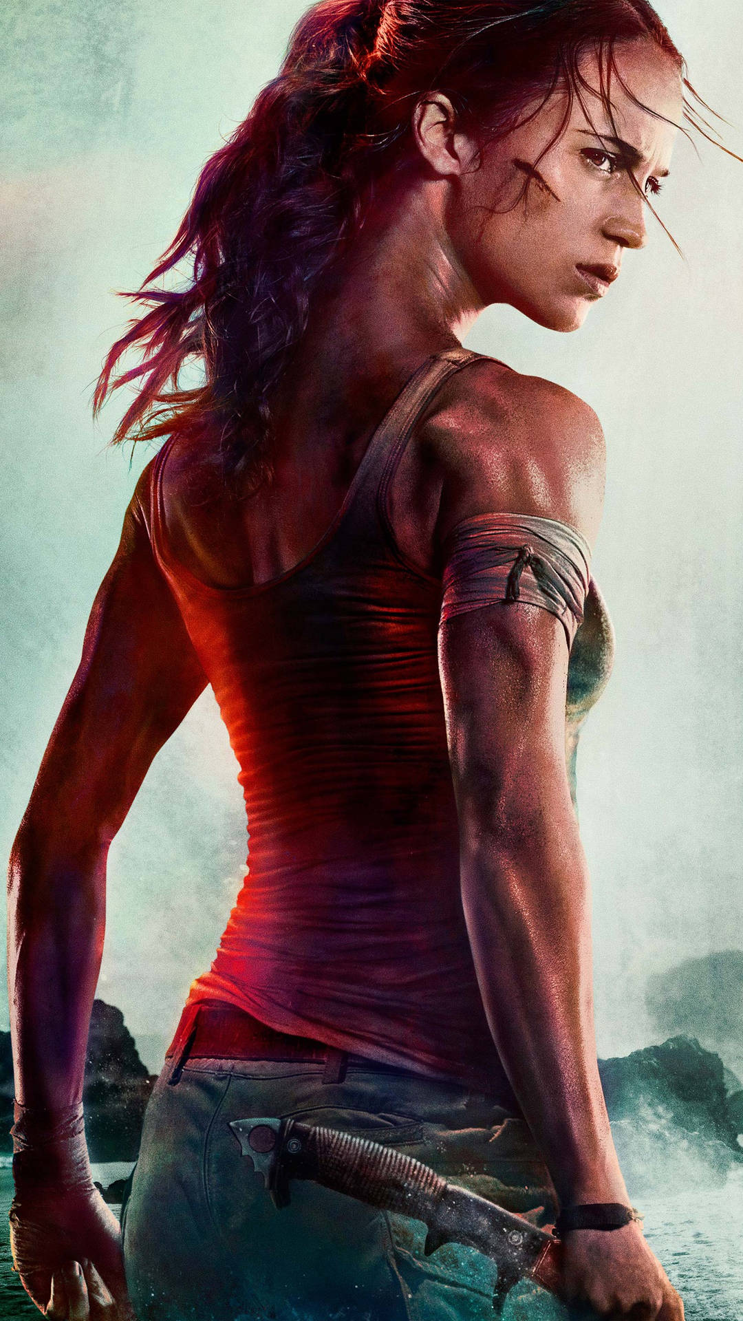 Sexet Lara Croft Tomb Raider iPhone baggrundsbillede Wallpaper