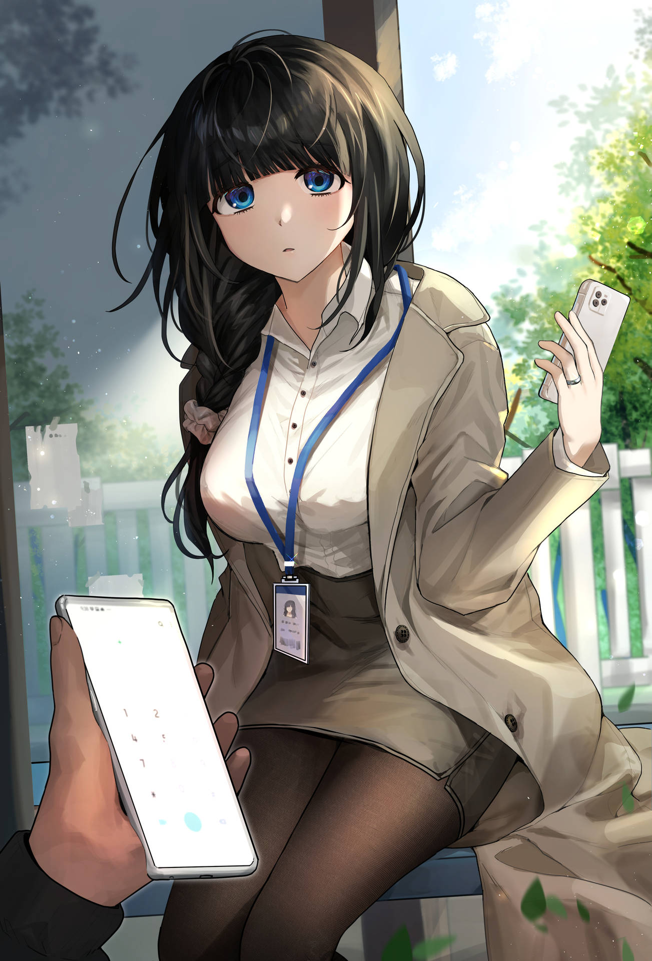 Sexy Büromädchen Anime Telefon Wallpaper