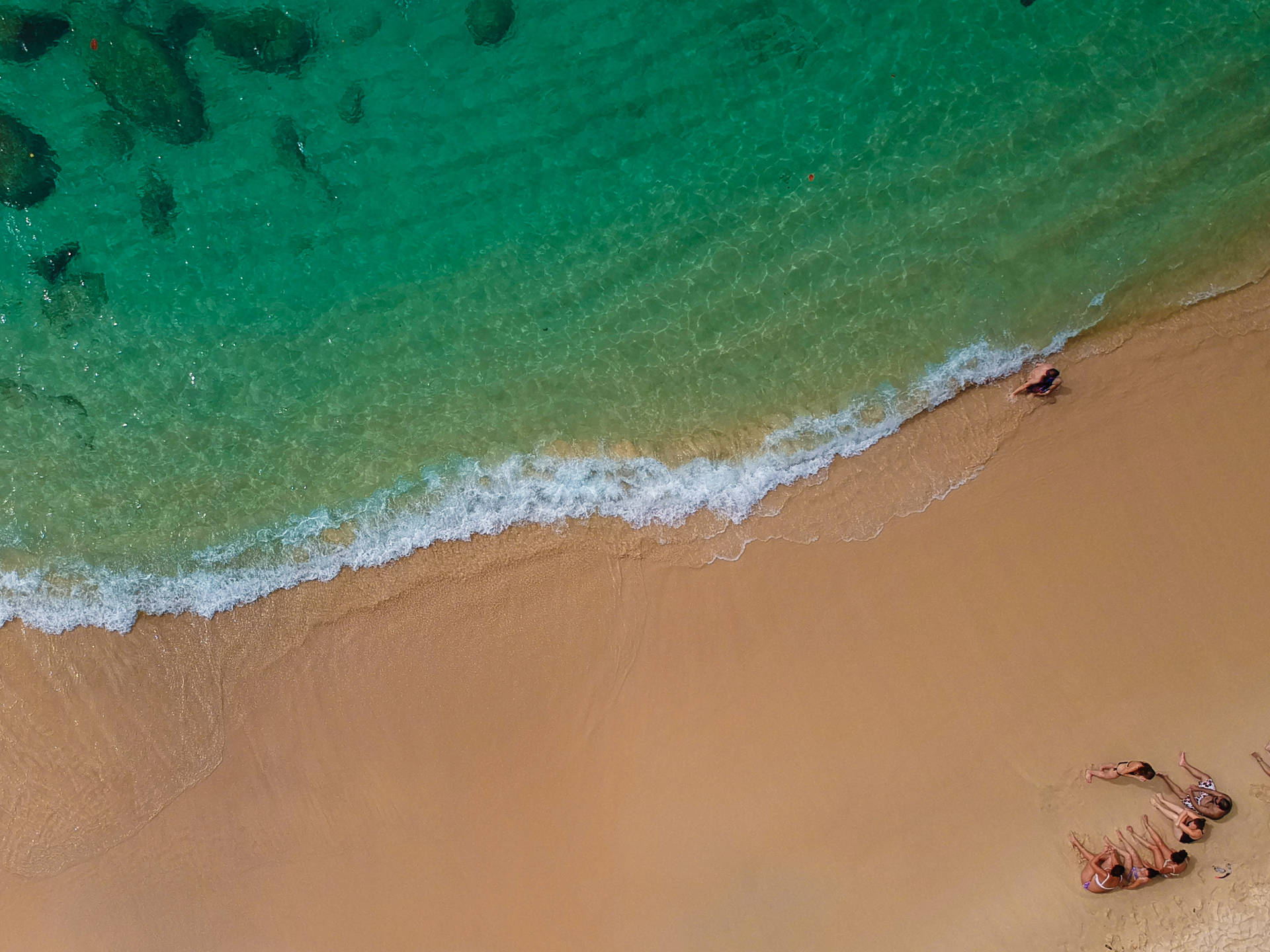 Seychellerne Aerial Sunset Beach Wallpaper