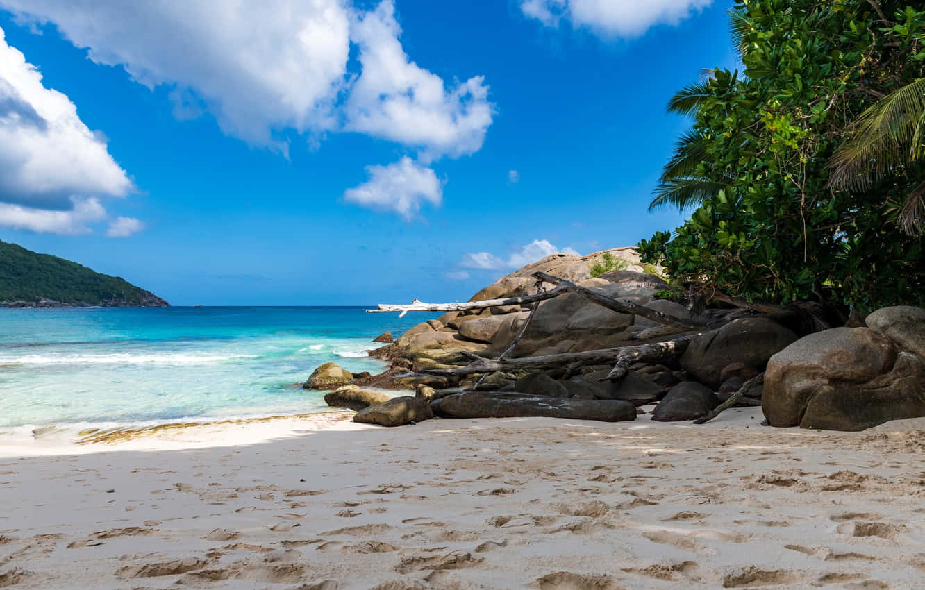 Serene Seychelles Beach Paradise Wallpaper