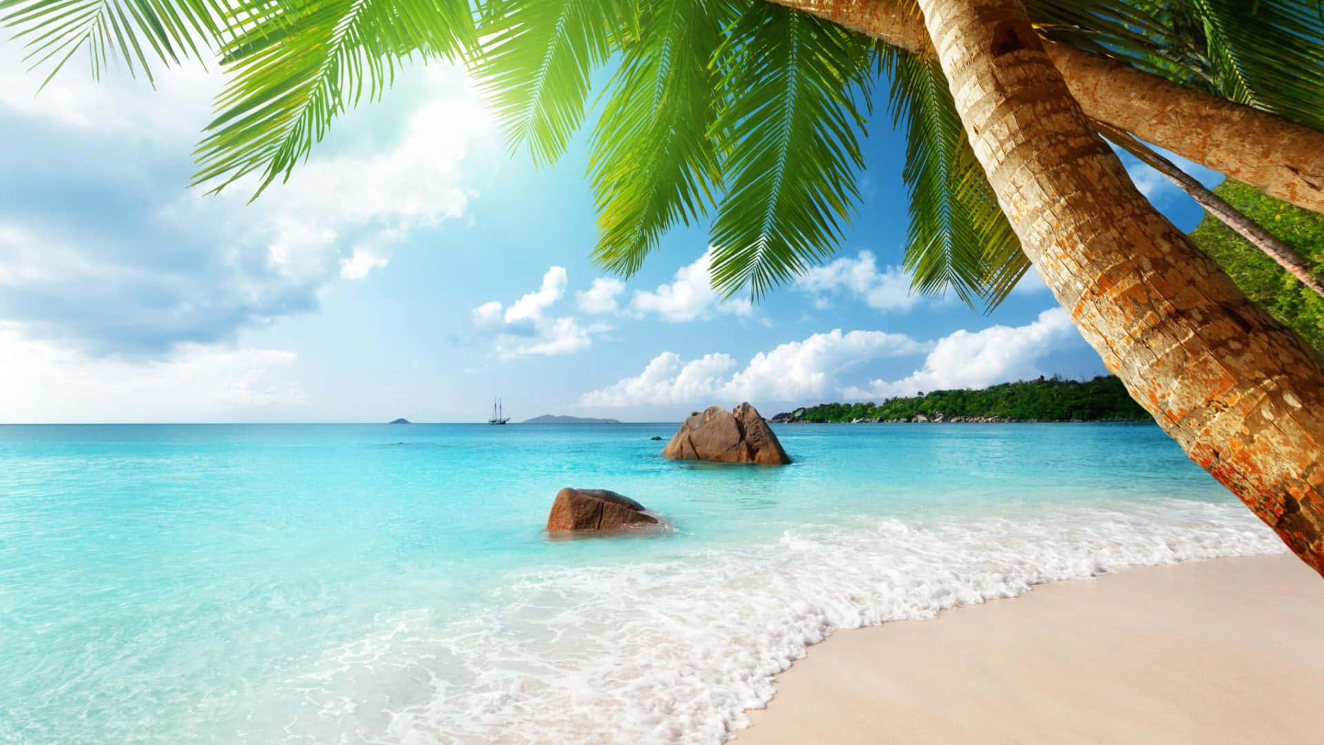 Pristine Seychelles Beach with Crystal Clear Waters Wallpaper