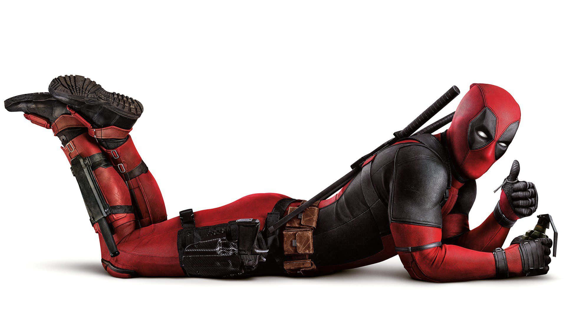 Sfondodi Deadpool Che Giace A Pancia In Su