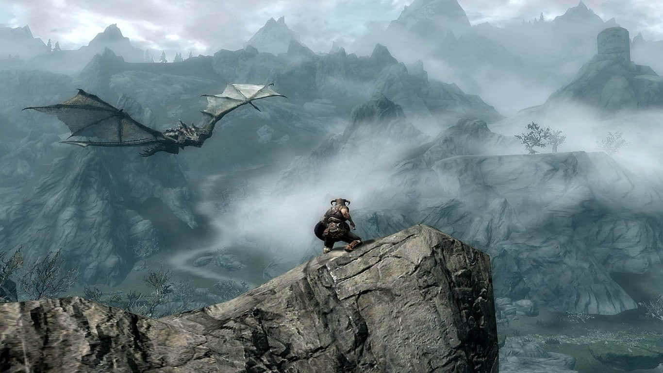 Sfondodi The Elder Scrolls V Skyrim Con Risoluzione 1366x768.