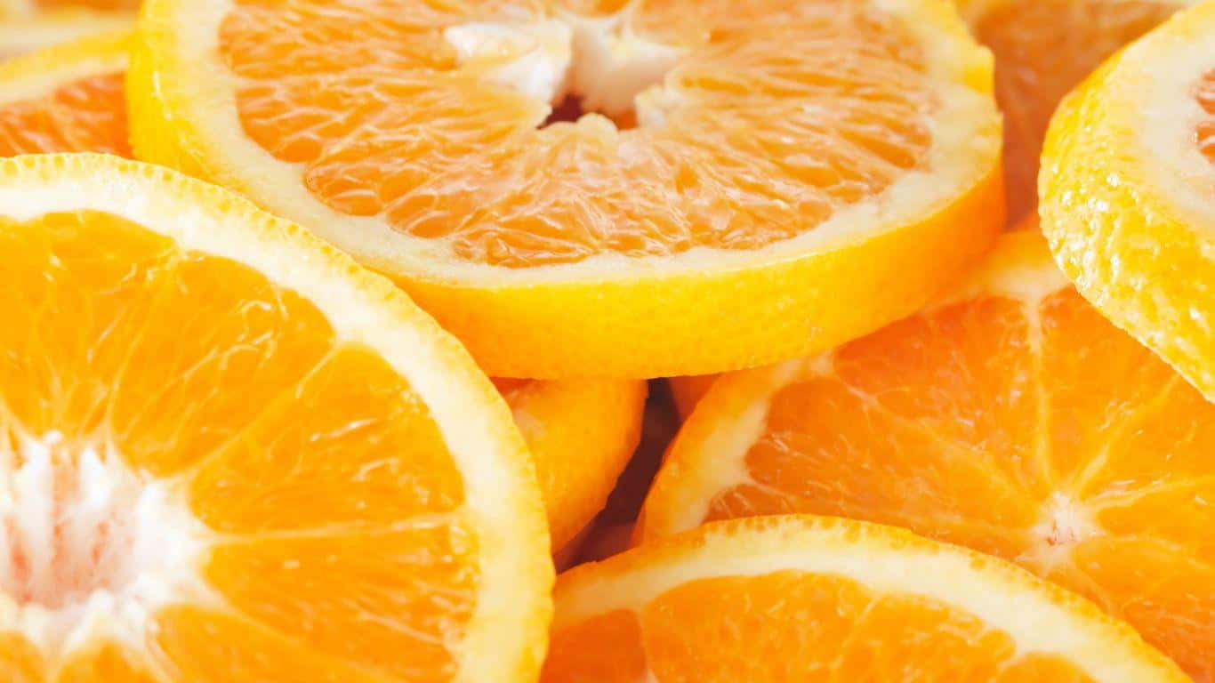 Sfondofresco E Vibrante Con Frutta Arancione