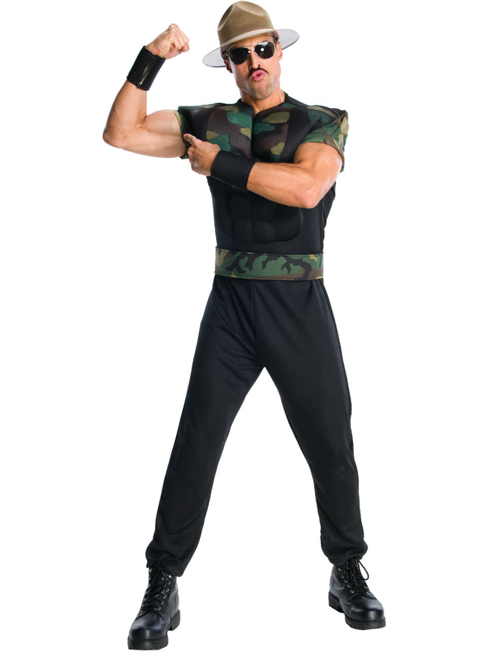 Sgtslaughter Ikonisk Camouflage Brottarkostym. Wallpaper