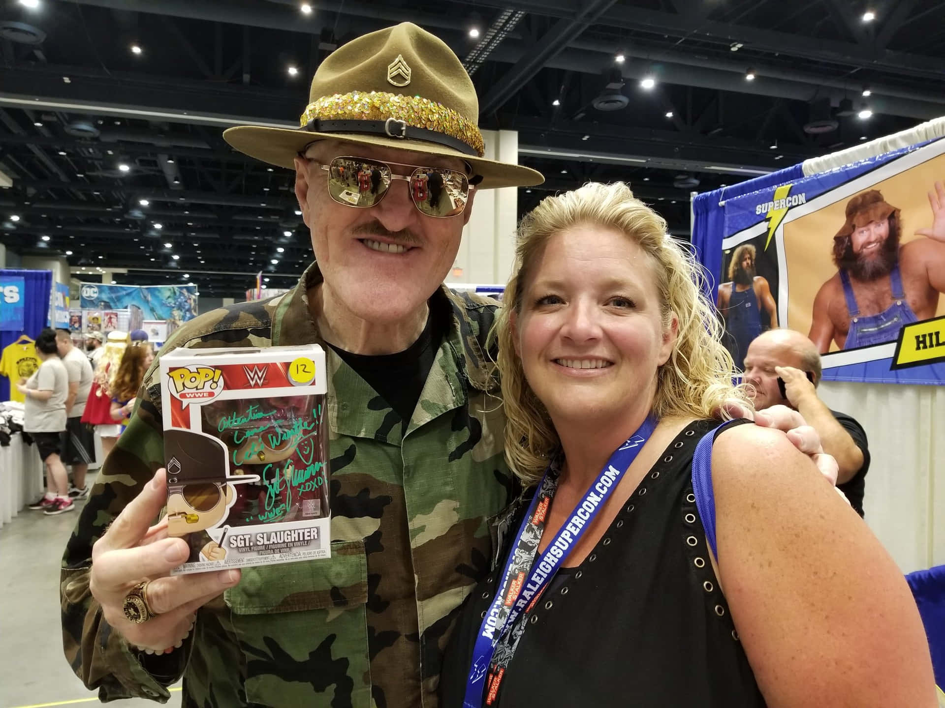 Sgt Slaughter With A Fan In Supercon Wallpaper