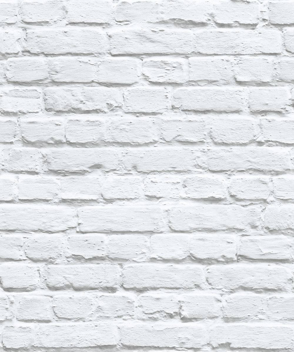 Cozy White Painted Brick Wall Wallpaper