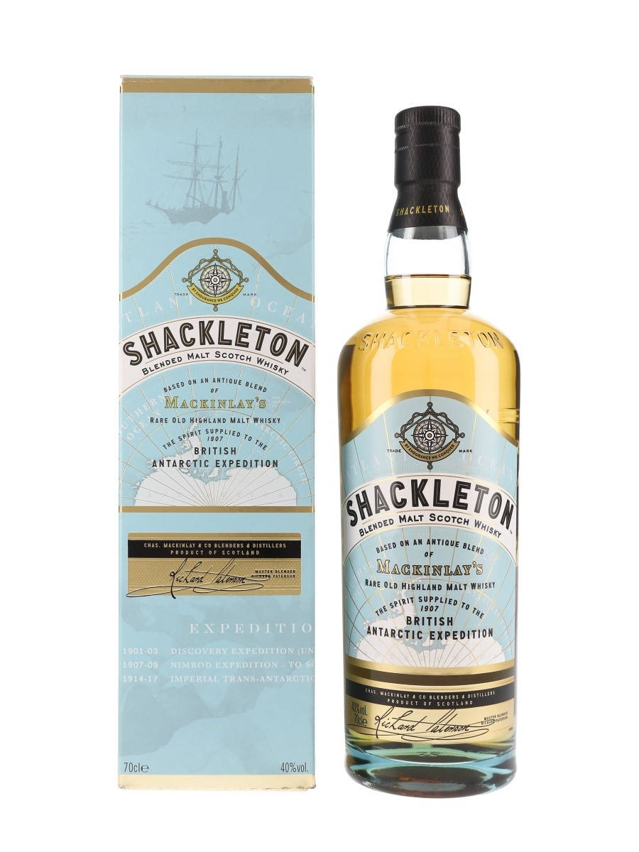 Shackletonwhiskyflasche Und Box Für Werbefotografie Wallpaper