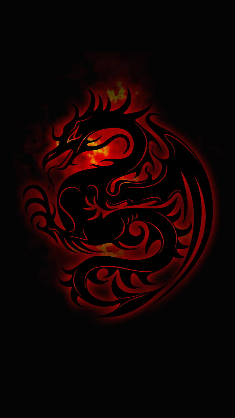 Shadow Black Red Dragon Wallpaper
