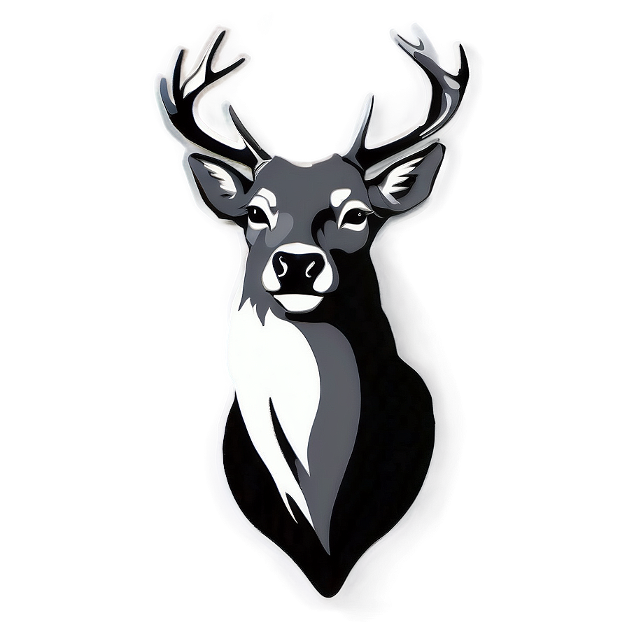 Shadow Deer Head Silhouette Png 06212024 PNG