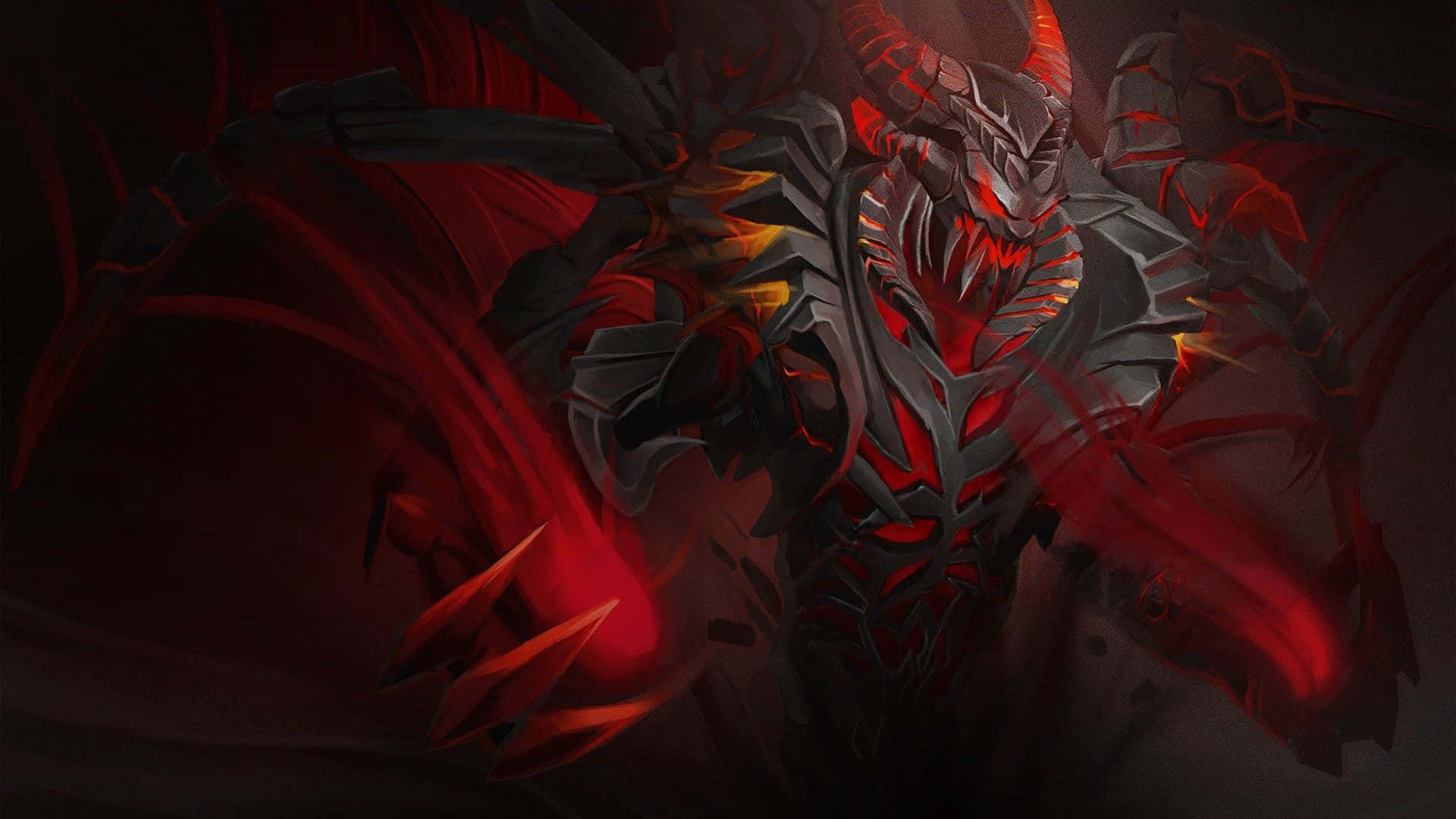 Shadow Fiend Unleashing Power in a Spectacular Display Wallpaper