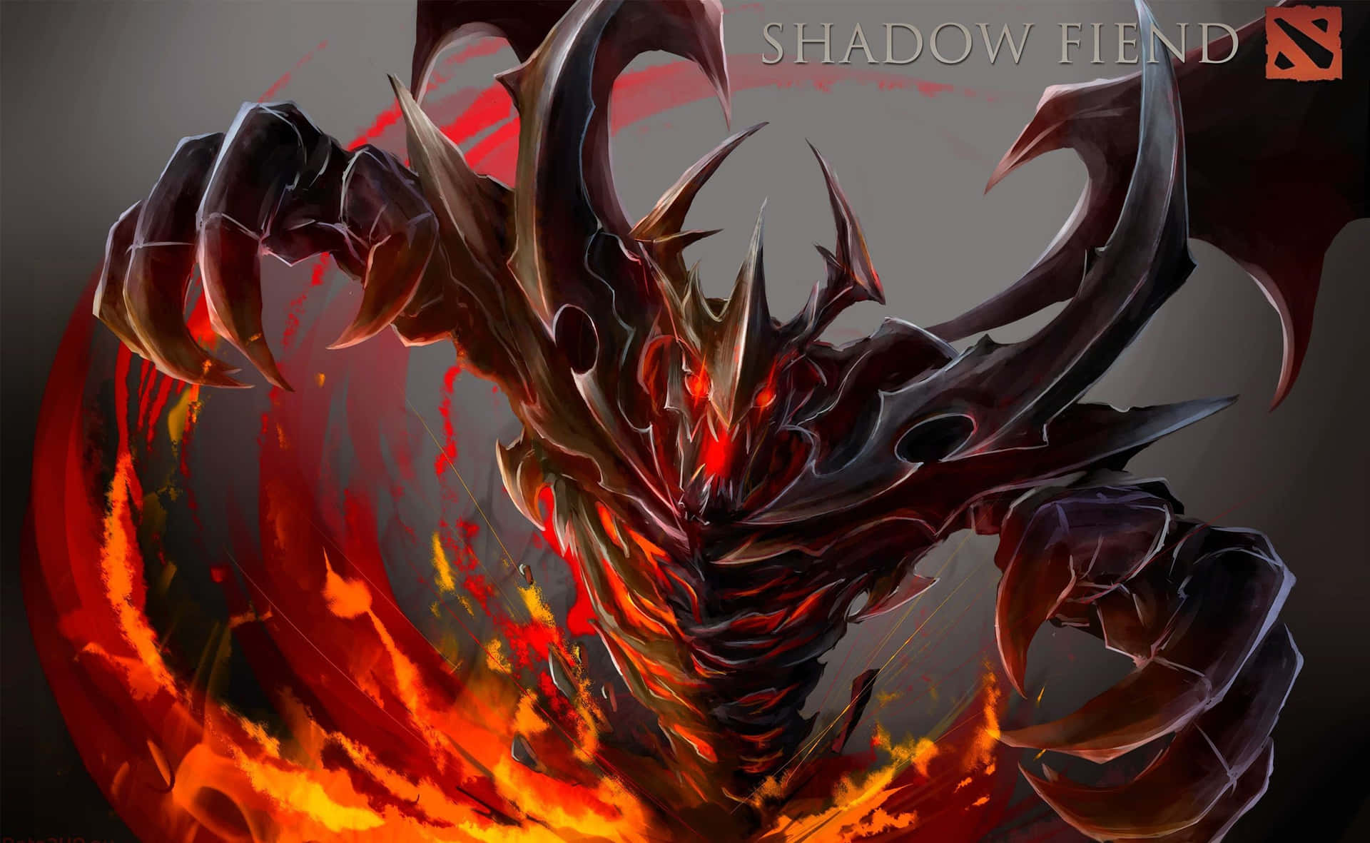 Shadow Fiend Unleashing His Power in a Fierce Battle Wallpaper