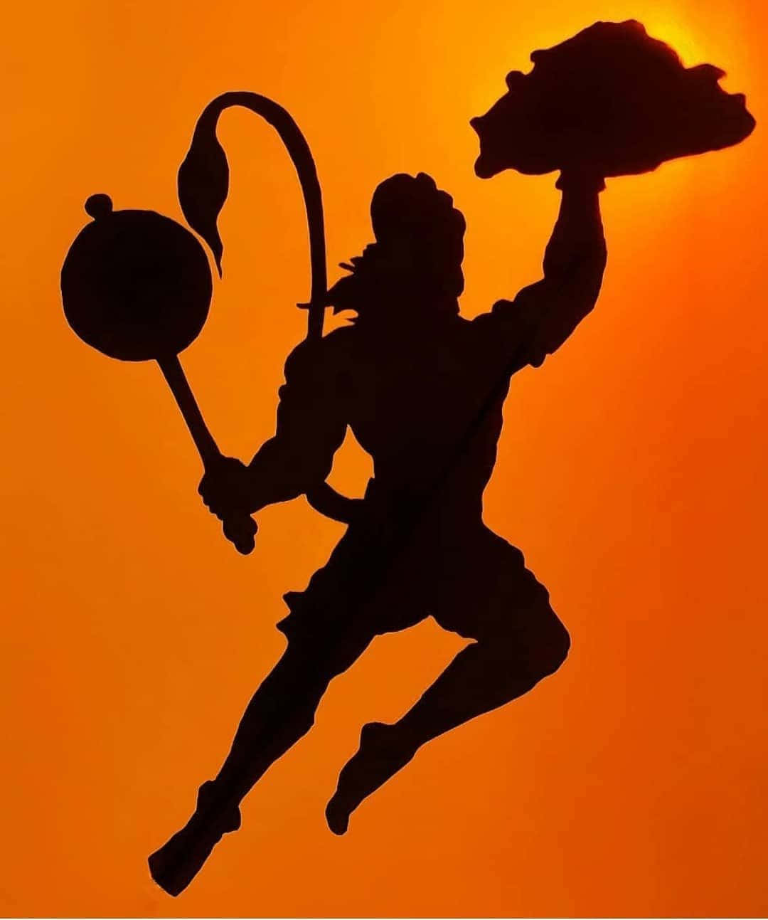 Caption: Majestic Shadow of Lord Hanuman