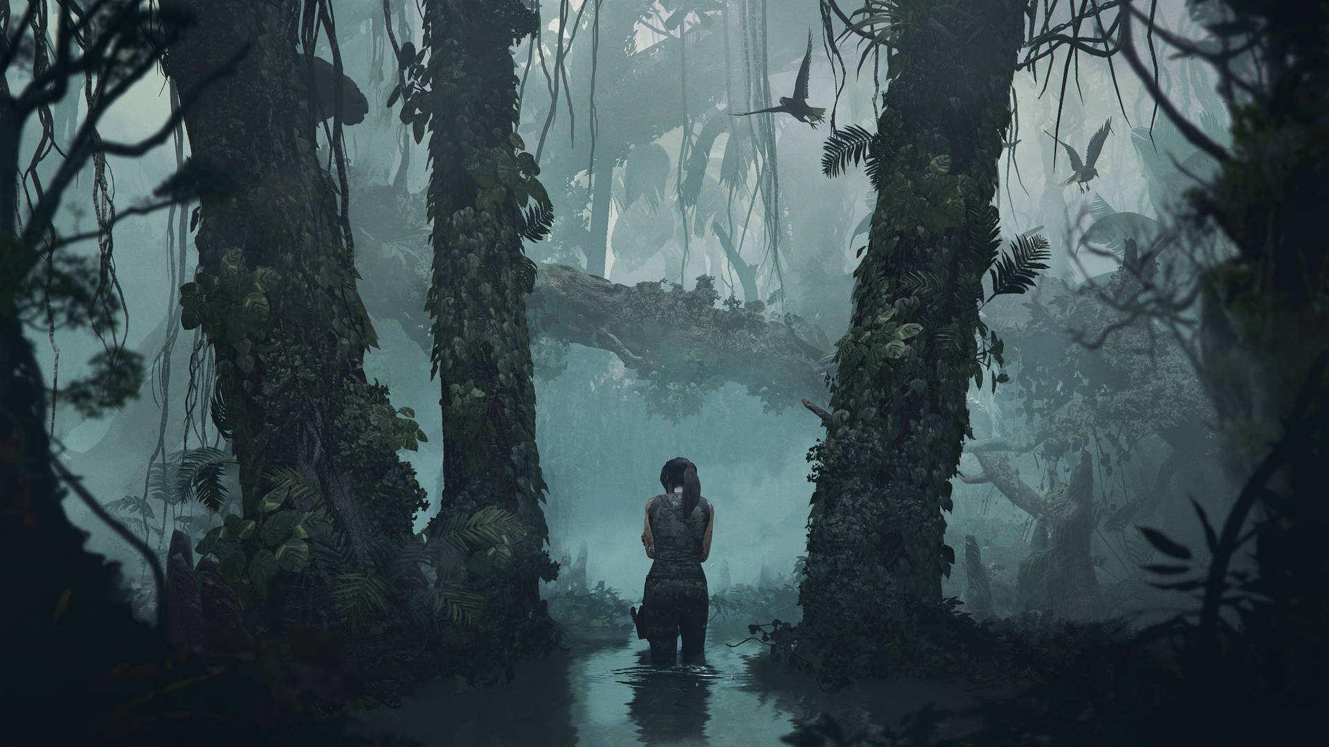 Shadow Of The Tomb Raider Dark Jungle Lake Wallpaper