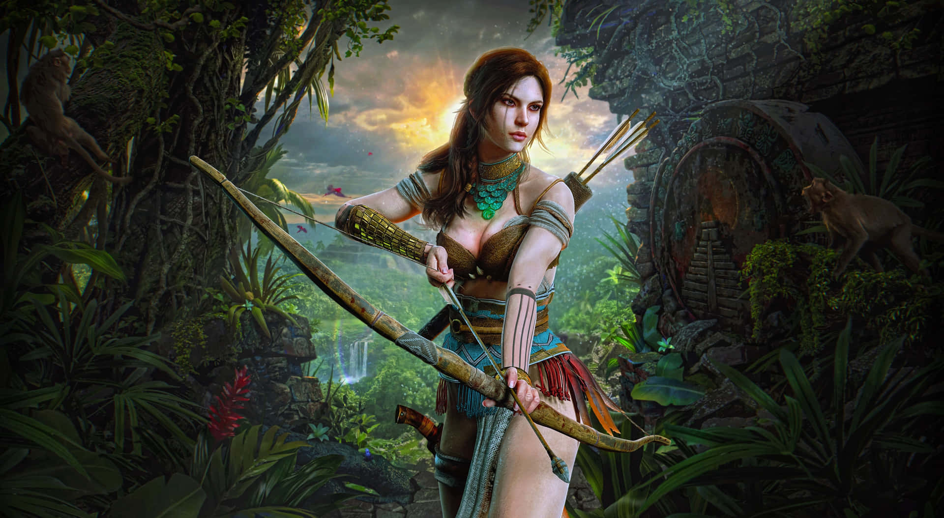 Lara Croft Klar Til Eventyr I Skyggen Af The Tomb Raider HD Wallpaper