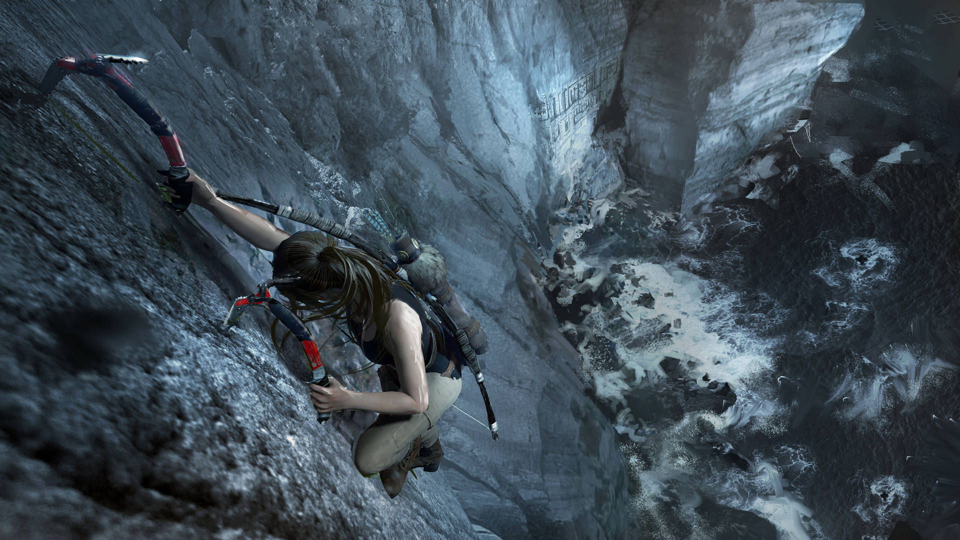 Shadow Of The Tomb Raider Rock Climbing 4k Wallpaper