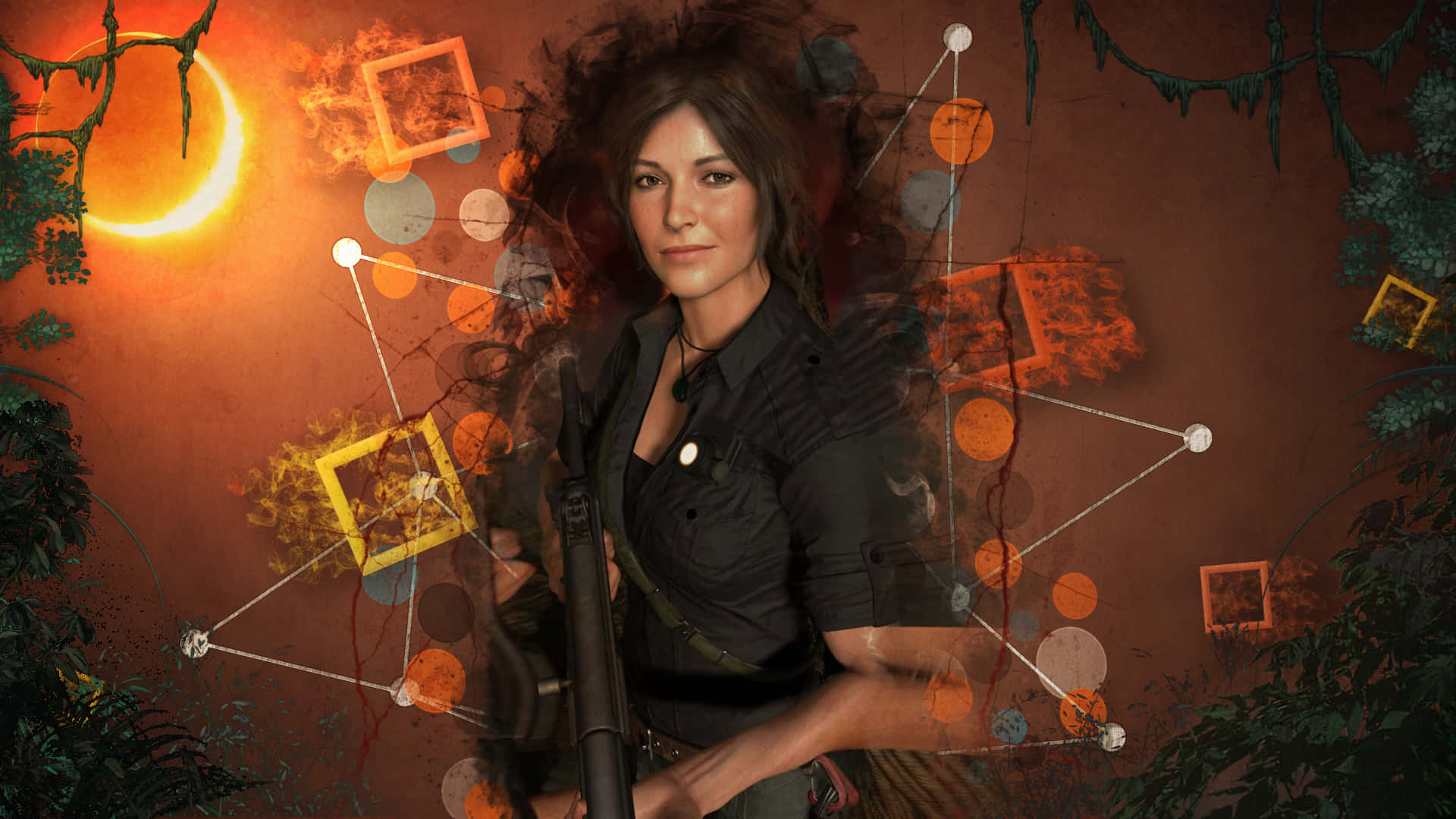 Lara Croft i Skygge af Tomb Raider Wallpaper
