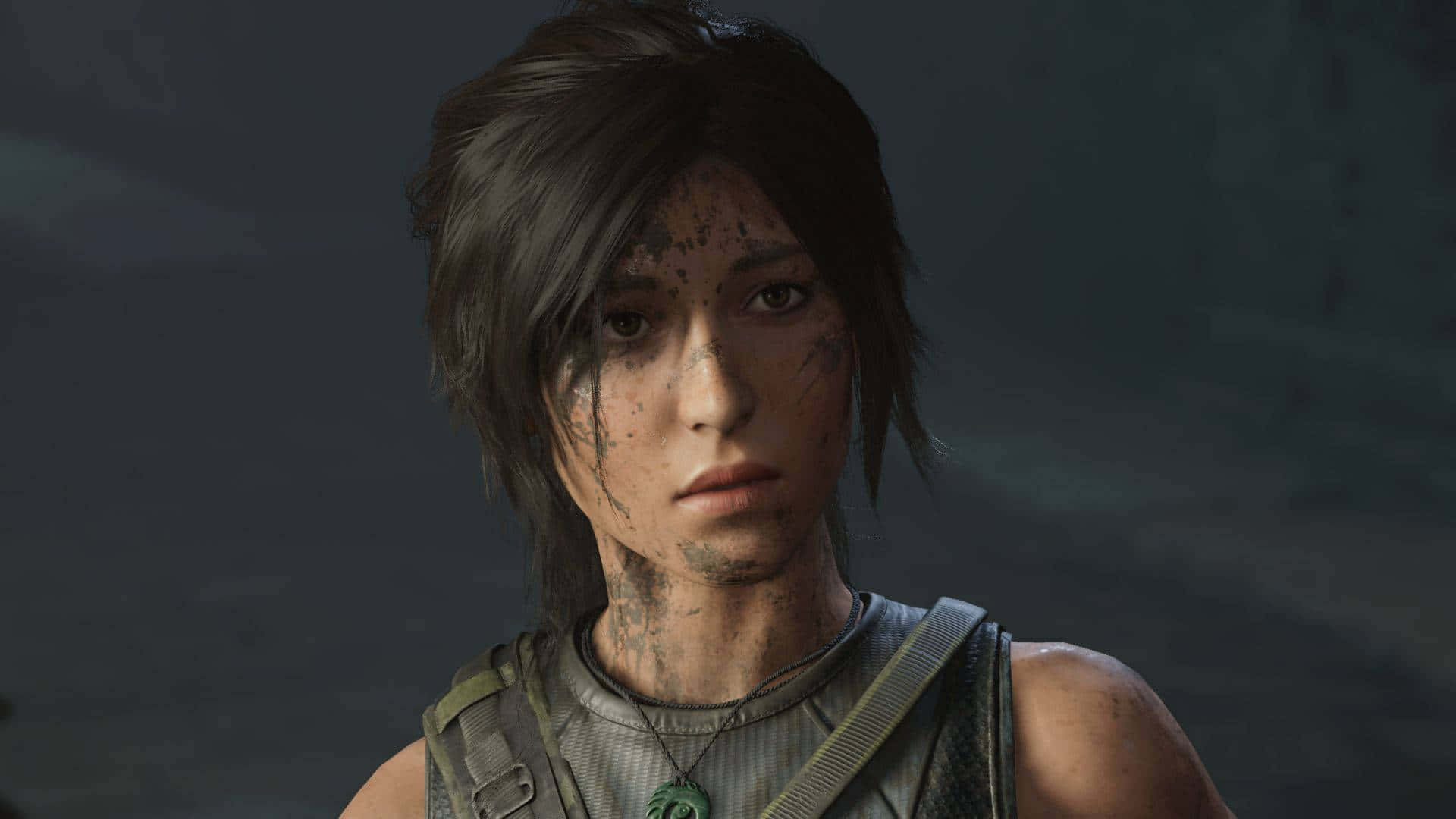 The Tomb Raider Character Is Looking At The Camera Wallpaper