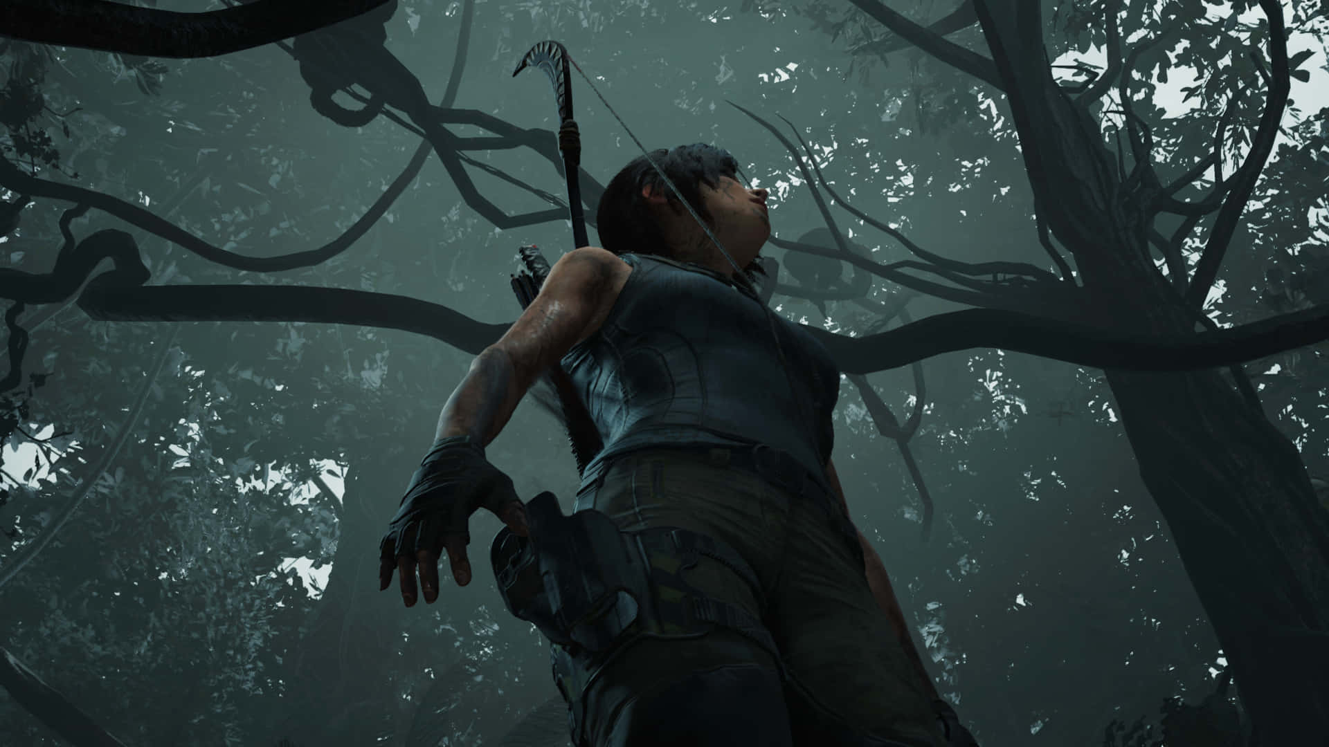 Laracroft Nimmt Die Herausforderung Als Tomb Raider An. Wallpaper