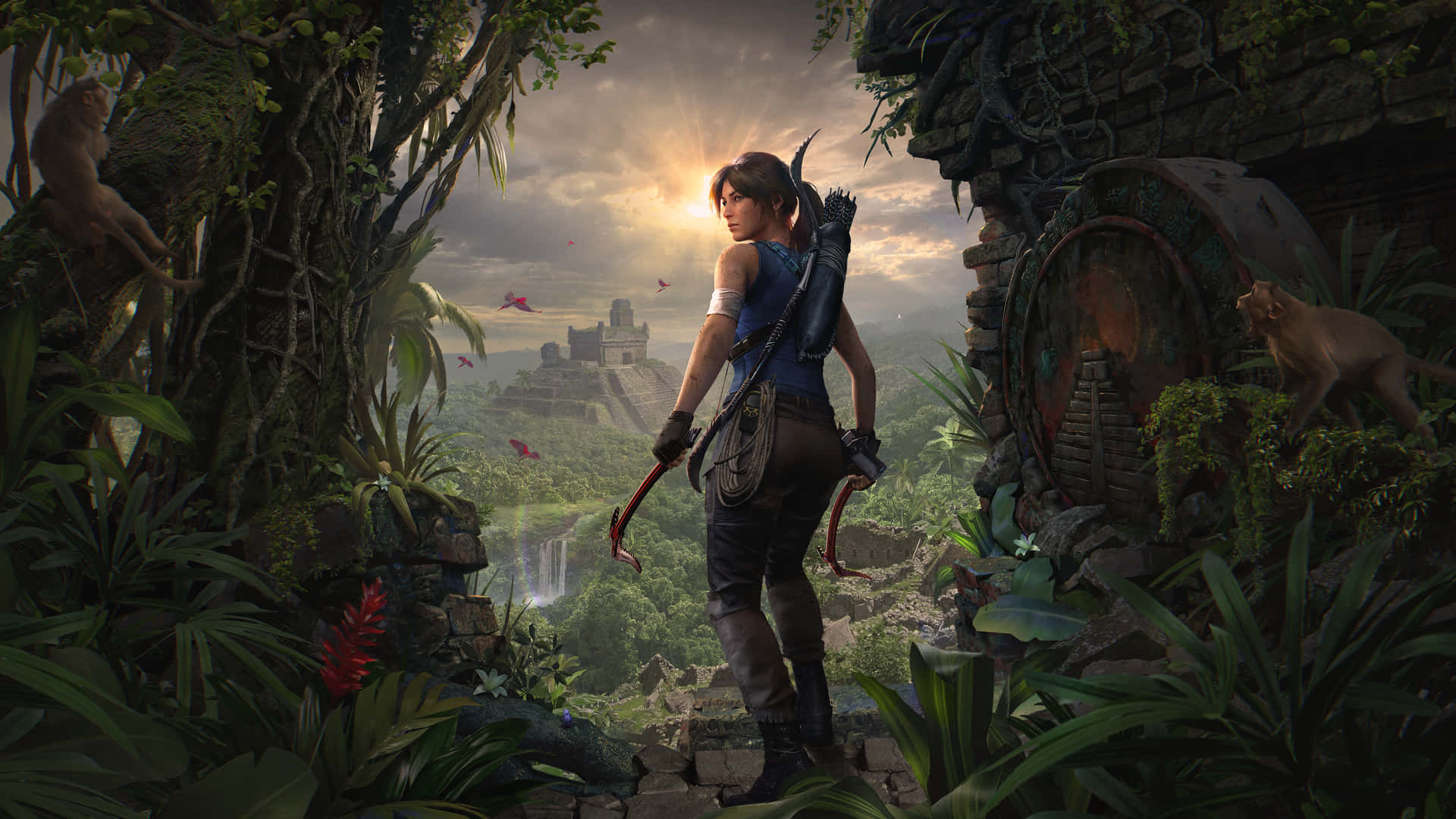Stå klar til fare, mens du udforsker de gamle gravkamre i Shadow Of Tomb Raider i jagten på at opnå berettigelse. Wallpaper