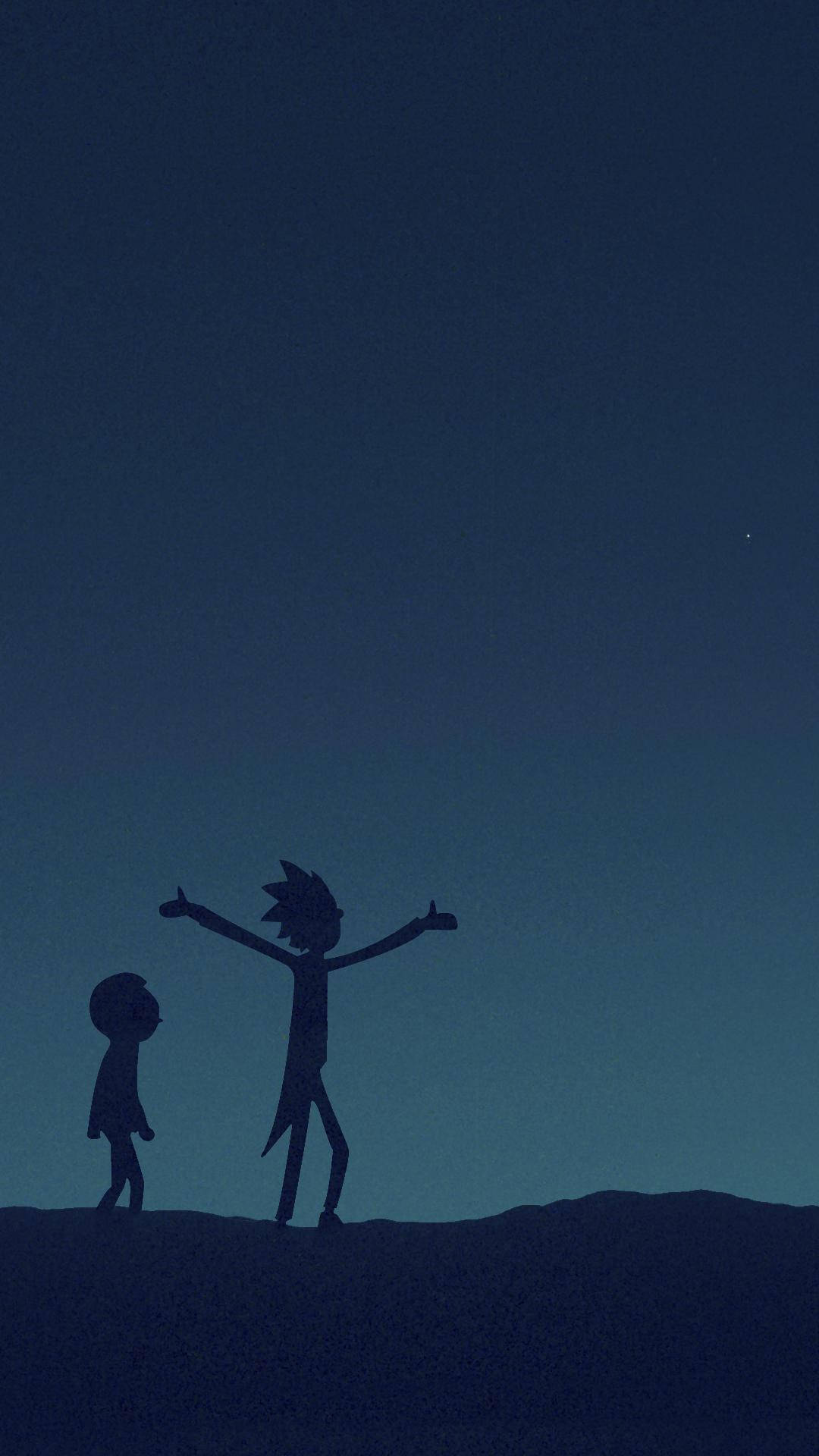 Shadow Silhouette Rick And Morty Iphone Wallpaper