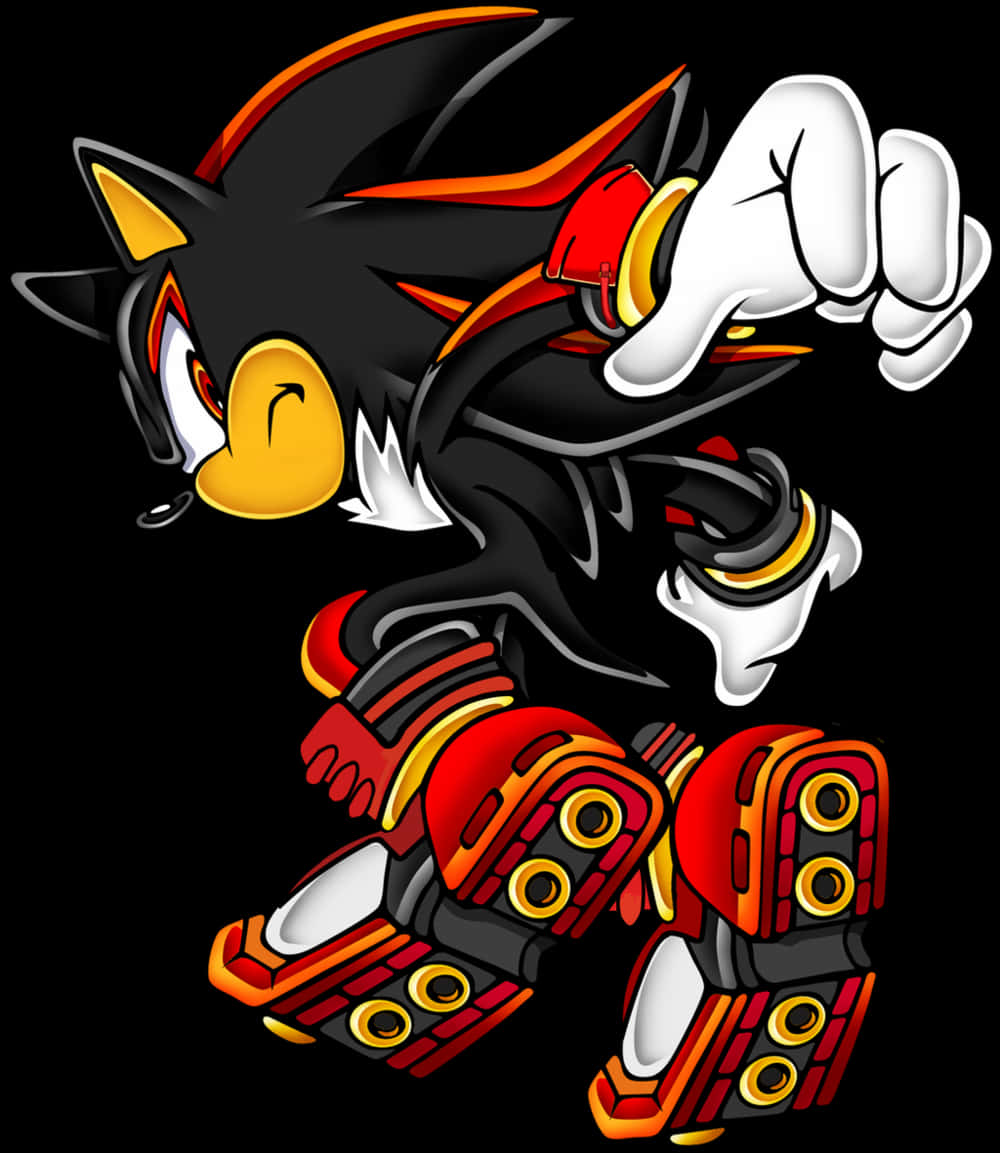 Shadow The Hedgehog Action Pose PNG