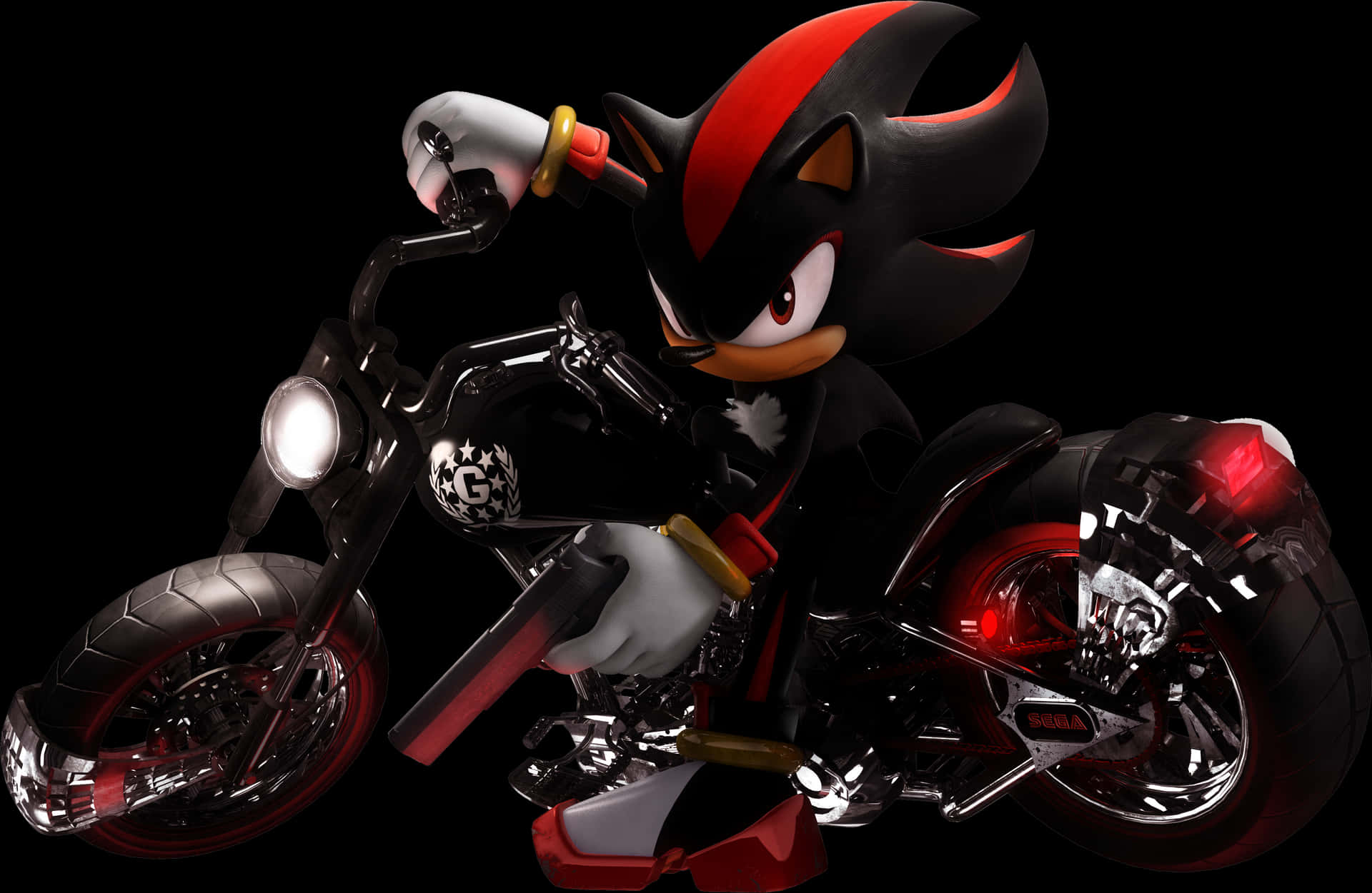 Shadow The Hedgehog On Motorcycle PNG
