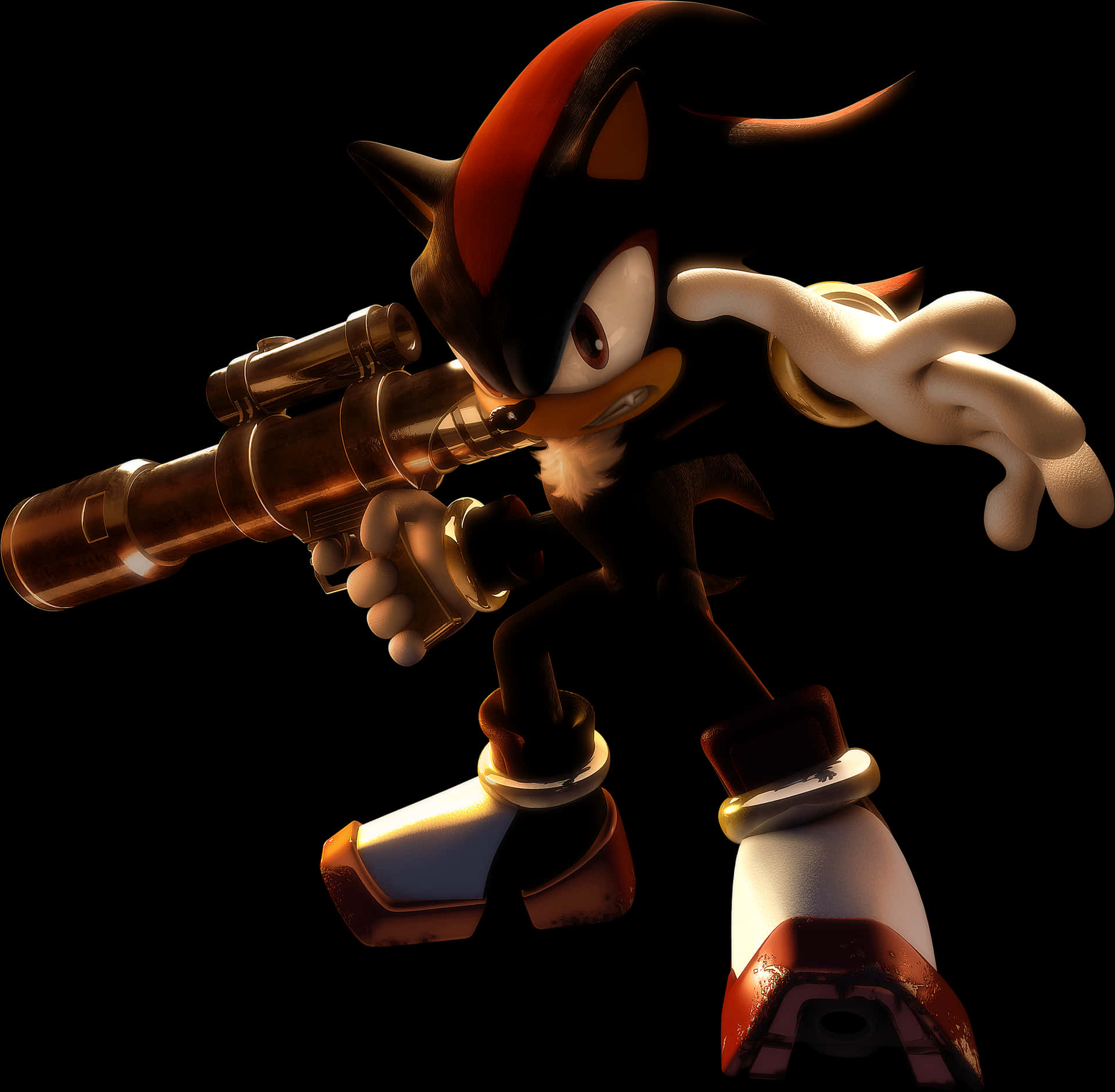 Shadow The Hedgehog With Gun PNG