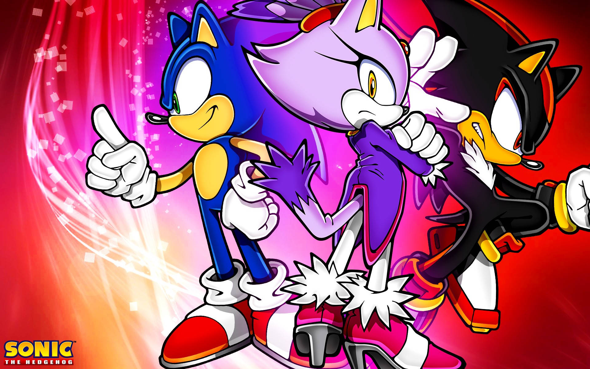Shadow The Hedgehog With Sonic And Blaze Wallpaper