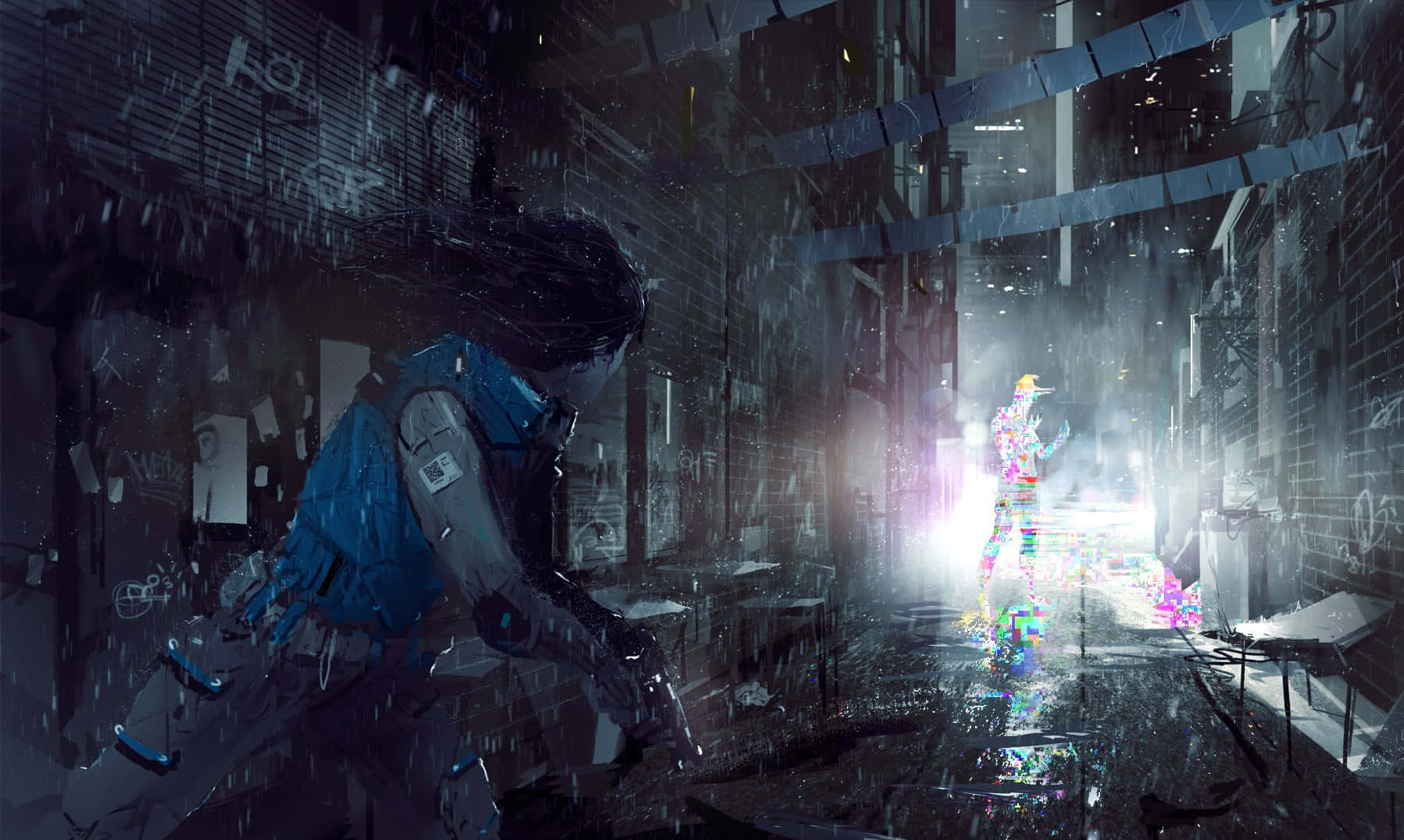 "Explore cyberpunk-future worlds in "Shadowrun" Wallpaper