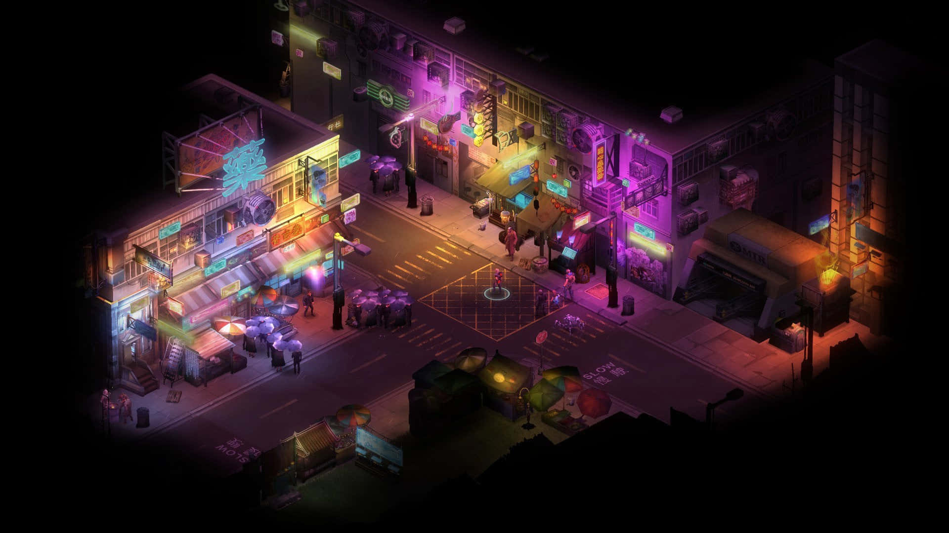 Mysterious inhabitants of a cyberpunk future, depicted in the video game Shadowrun Wallpaper