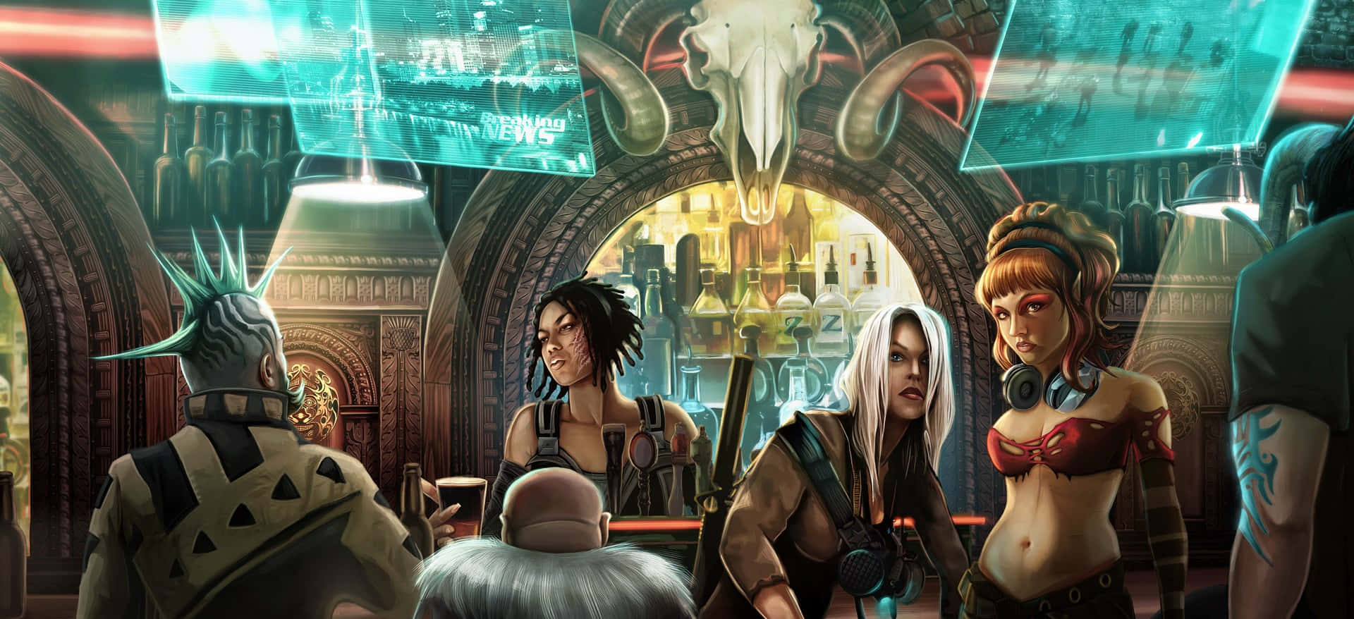 Dyk ned i verdenen af Shadowrun med Cyberpunk. Wallpaper