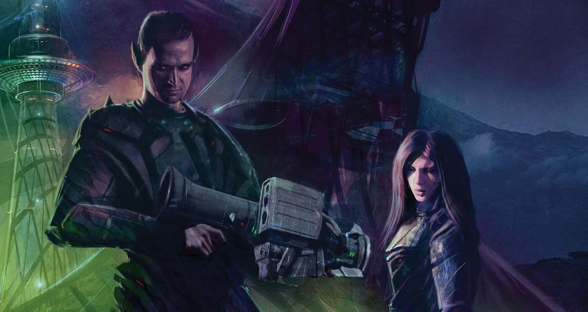 Cyberpunk møder Fantasy i den Ikoniske Shadowrun Univers Wallpaper