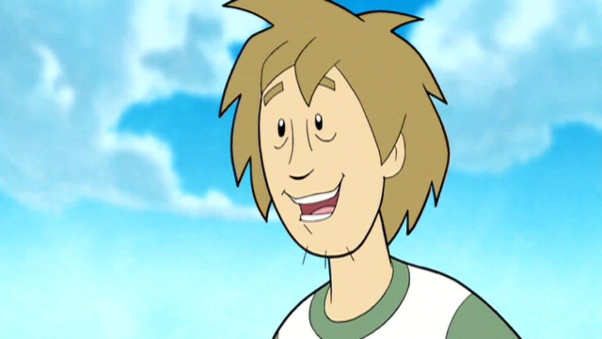A Cartoon Character With Long Hair And A Green Shirt Wallpaper