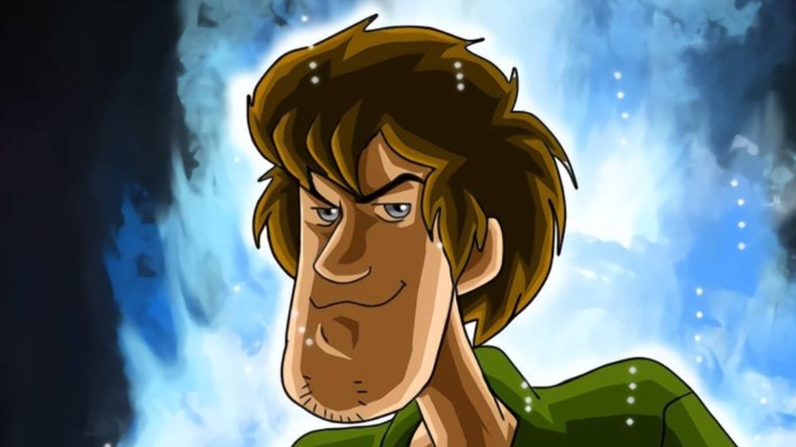 Shaggy Rogers In His Signature Green Shirt And Red Pants With A Funny Expression. Wallpaper