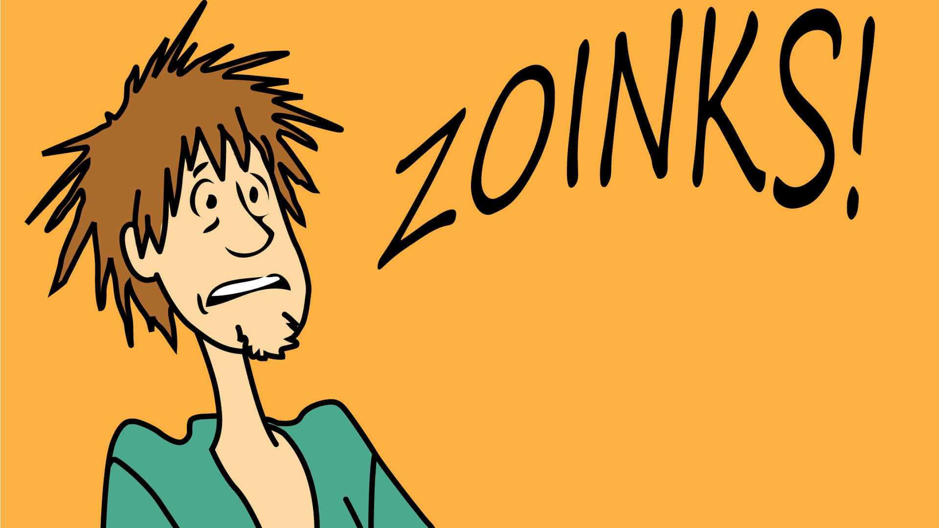A Cartoon Man With The Word Zoinks Wallpaper