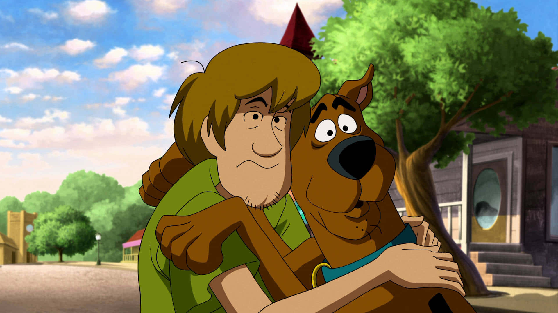 Scooby Doo And His Dog Hugging Wallpaper