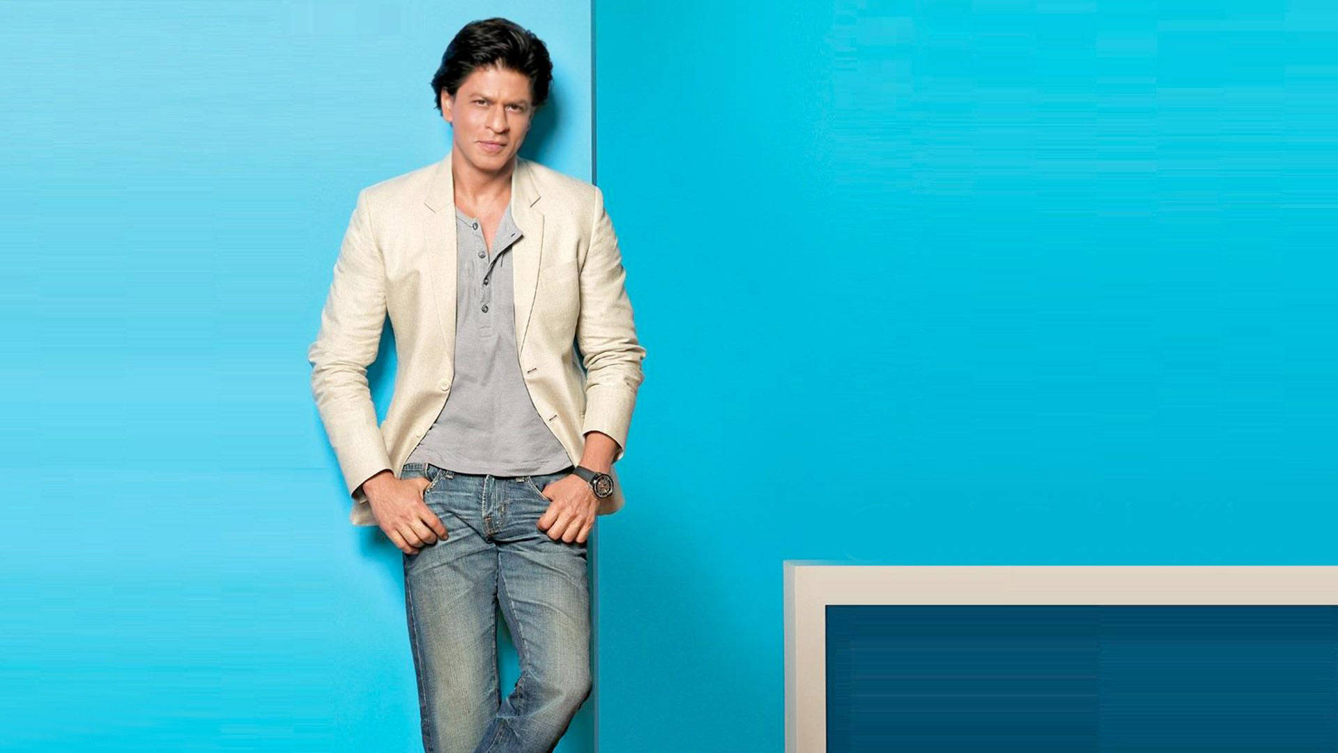 Shah Rukh Khan Blue Background Wallpaper