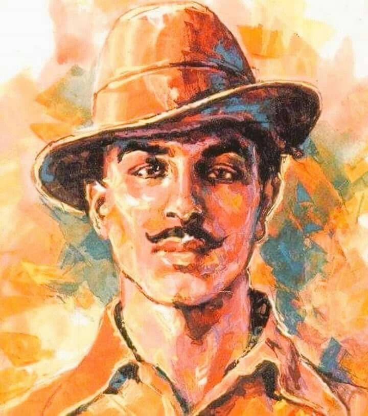 Shaheed Bhagat Singh Drizzled Painting Wallpaper