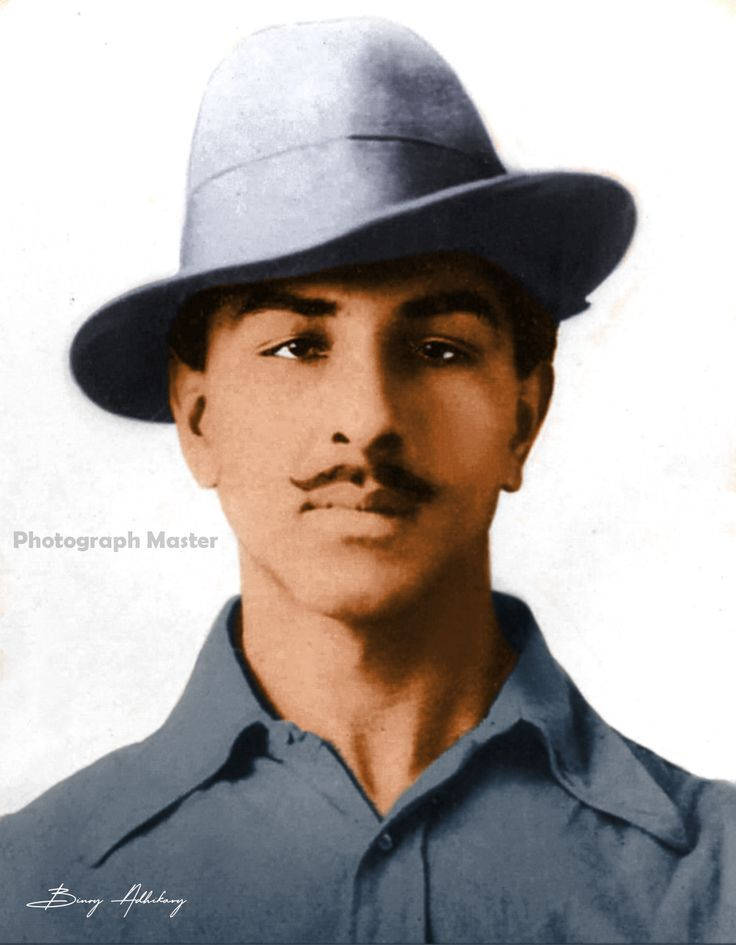 Shaheed Bhagat Singh Realistic Artwork Wallpaper