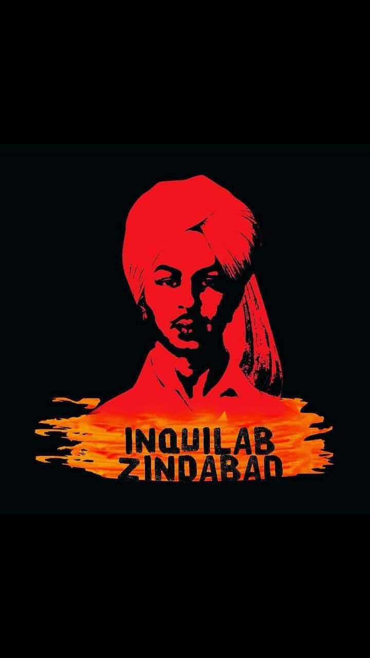 Shaheed Bhagat Singh rød mønstret kunstværk tapet Wallpaper