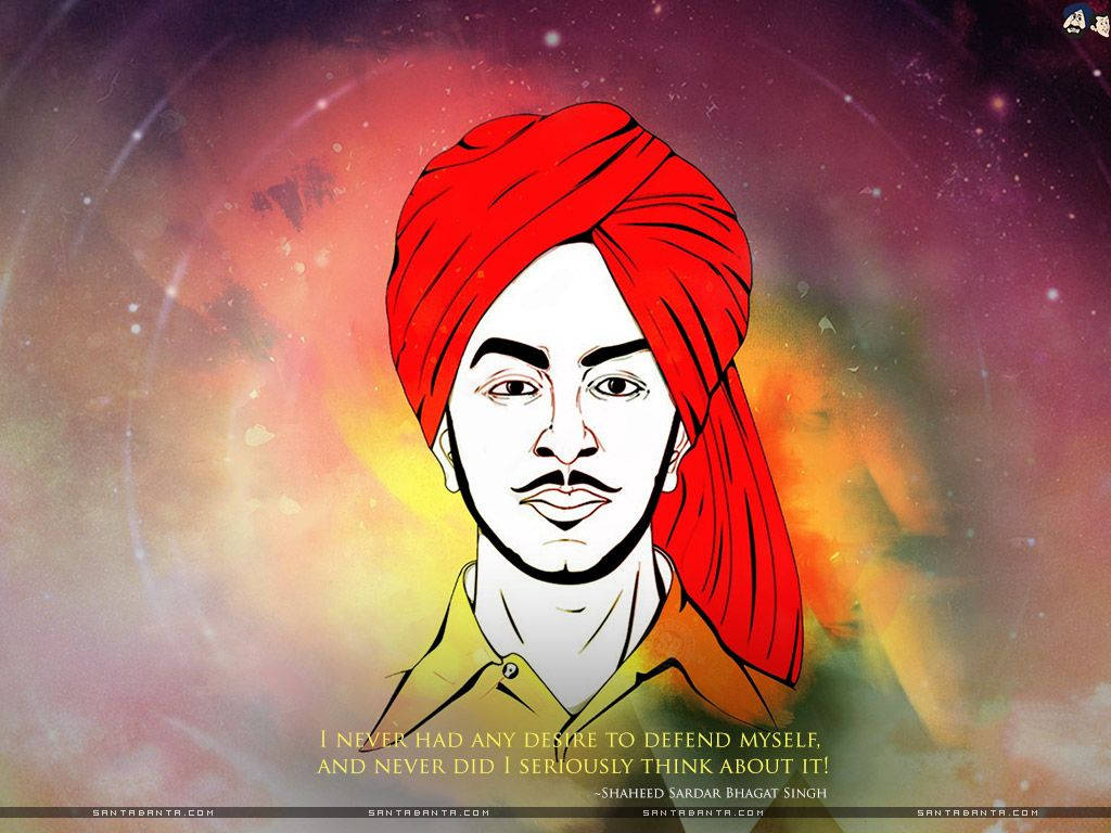 Shaheed Bhagat Singh Spiral Splash Effects Wallpaper