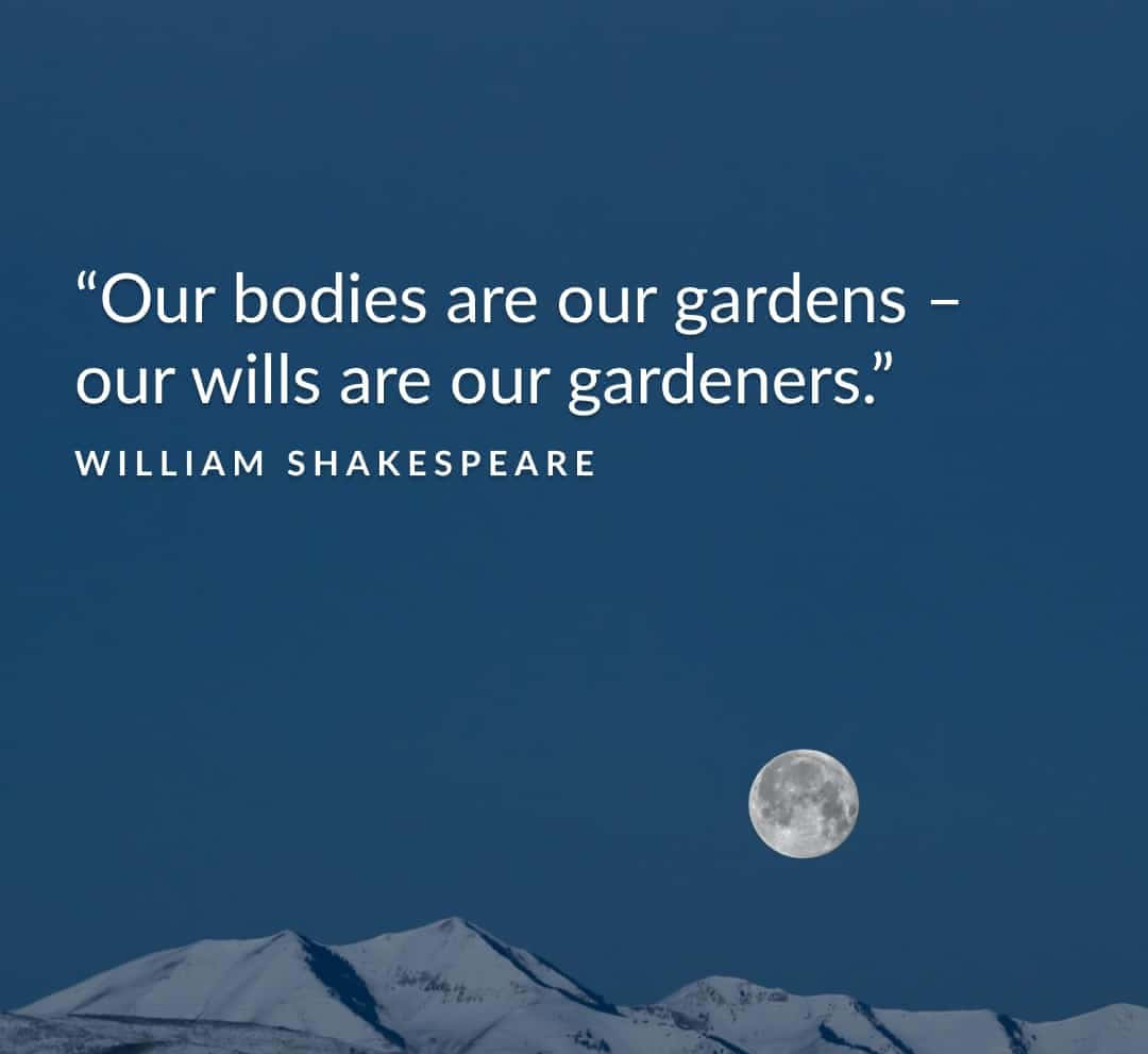 Shakespeare Health Quote Mountain Moon Wallpaper