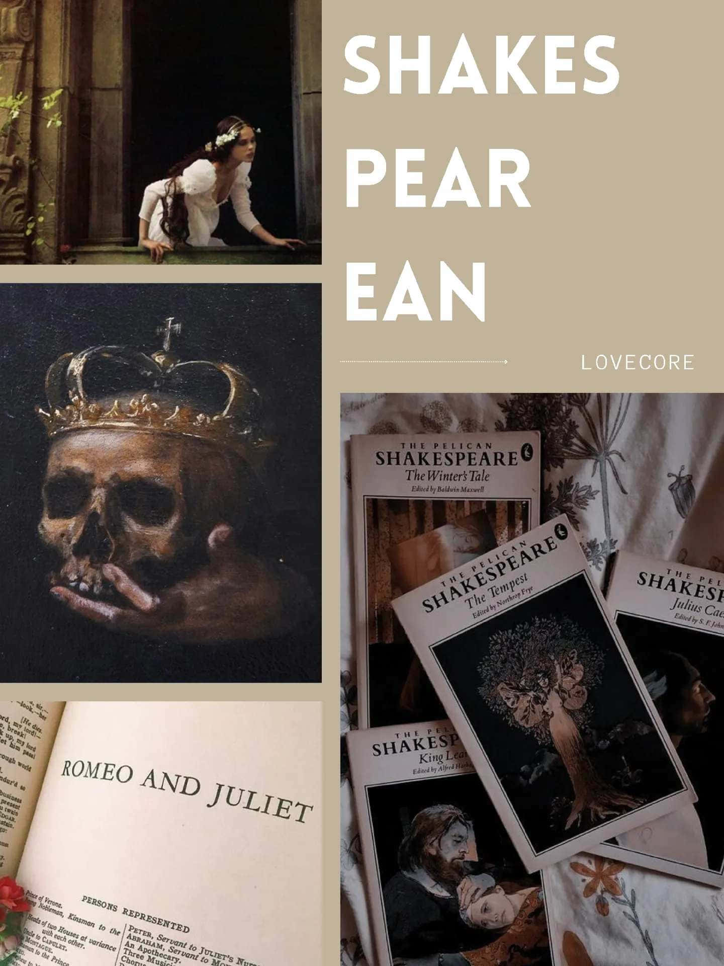 Shakespearean Lovecore Collage Wallpaper