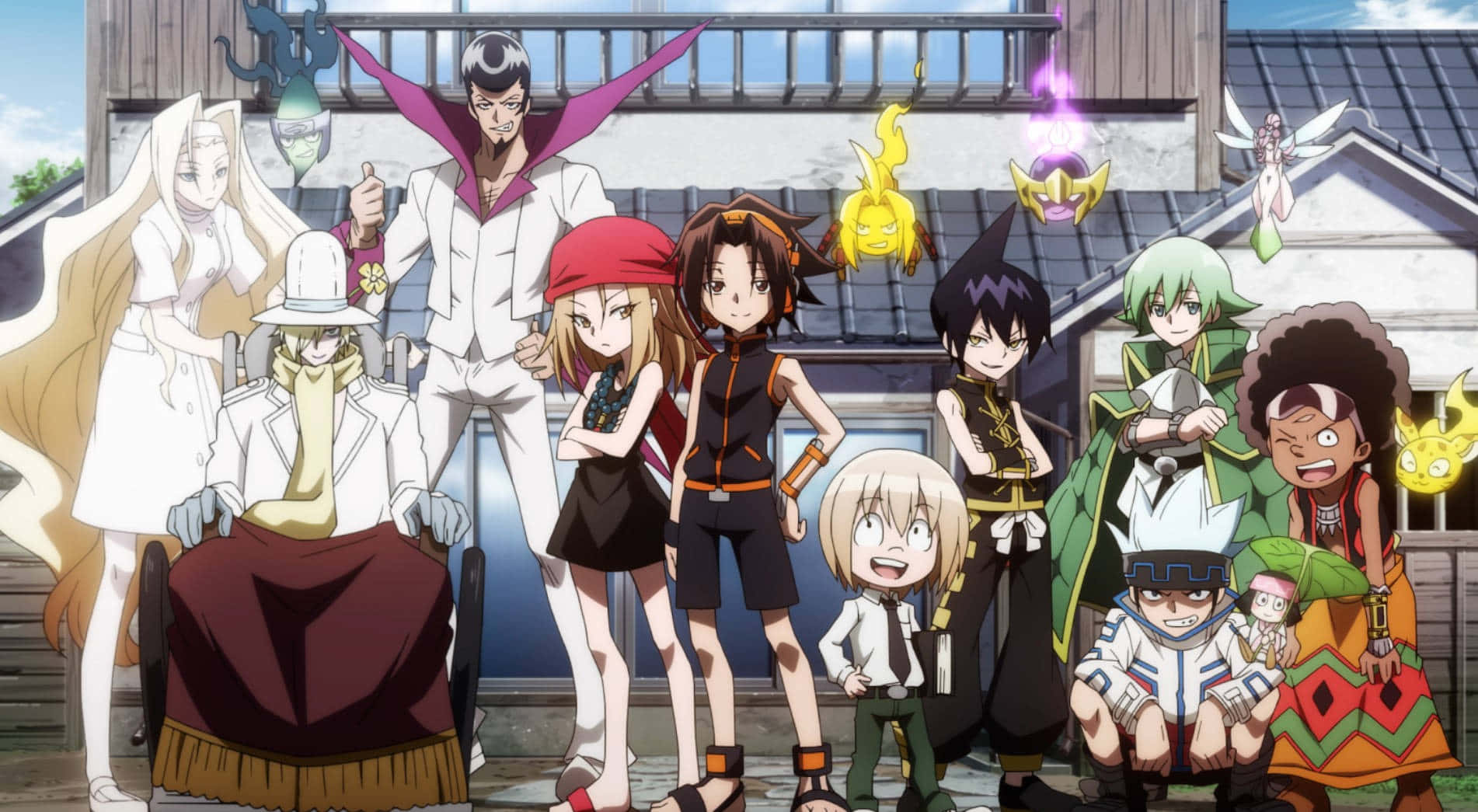 A team of brave warriors embarking on a journey with the Shaman King