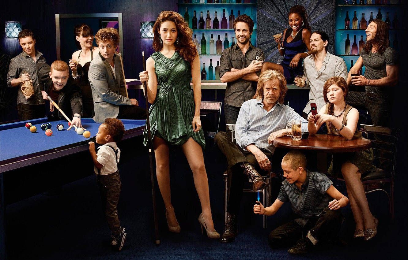Main Cast of TV Series "Shameless" in Action Wallpaper