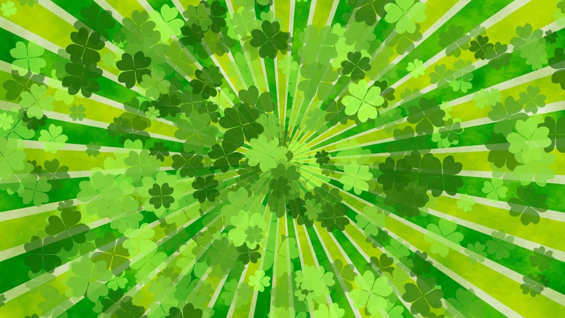 An illustration of a four-leaf shamrock, symbol of good luck. Wallpaper