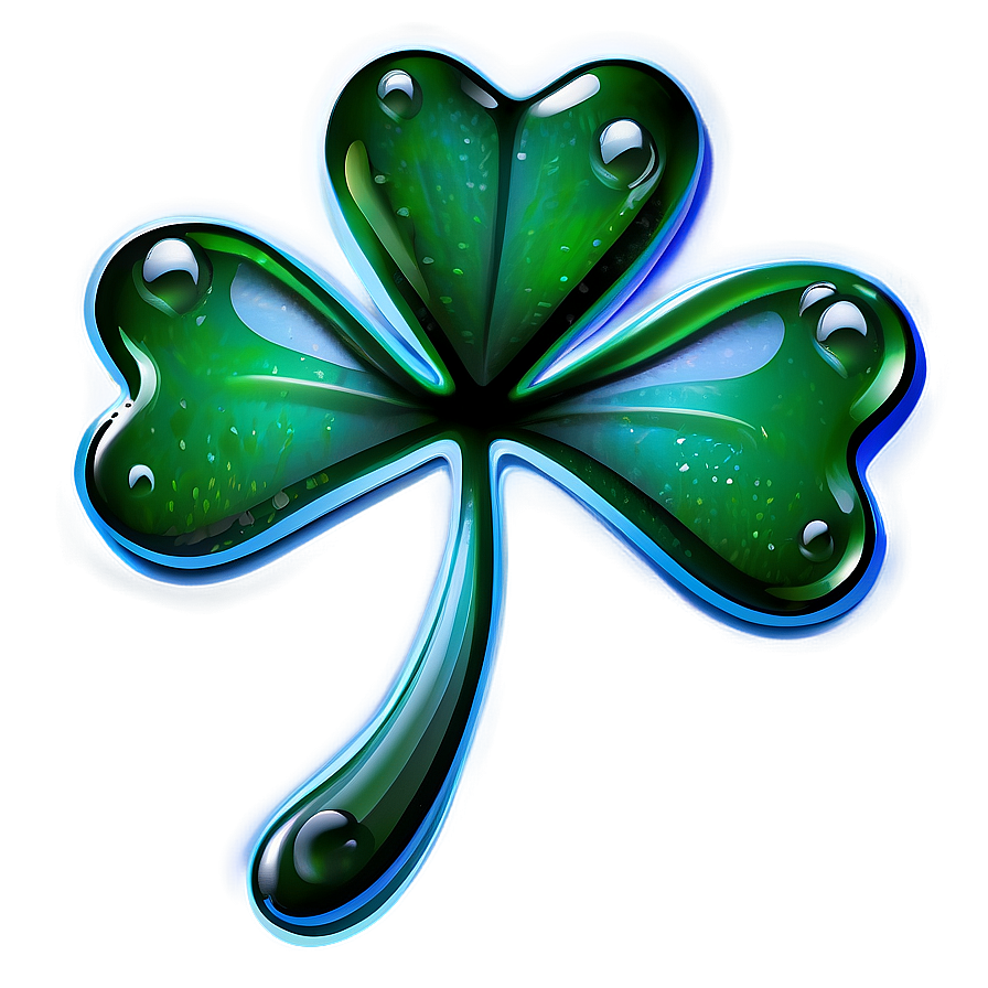 Shamrock With Dew Drops Png Hbm PNG